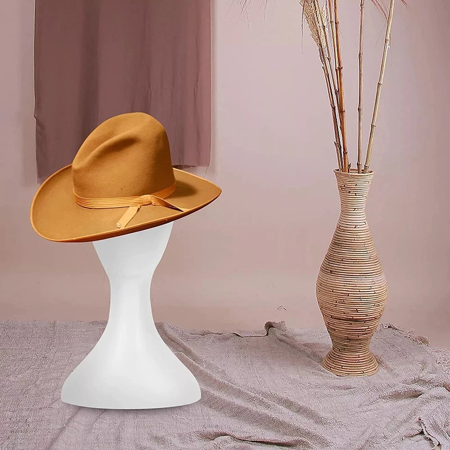 White Plastic Female Mannequin Head for Wig Hat and Scarf Display
