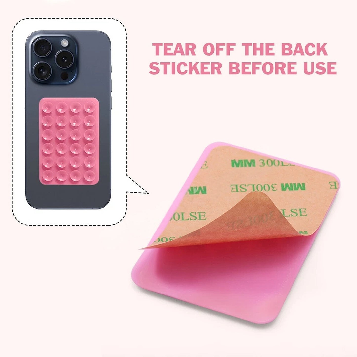 Silicone Back Sticker Pad Fixture Suction Cup Phone Holder