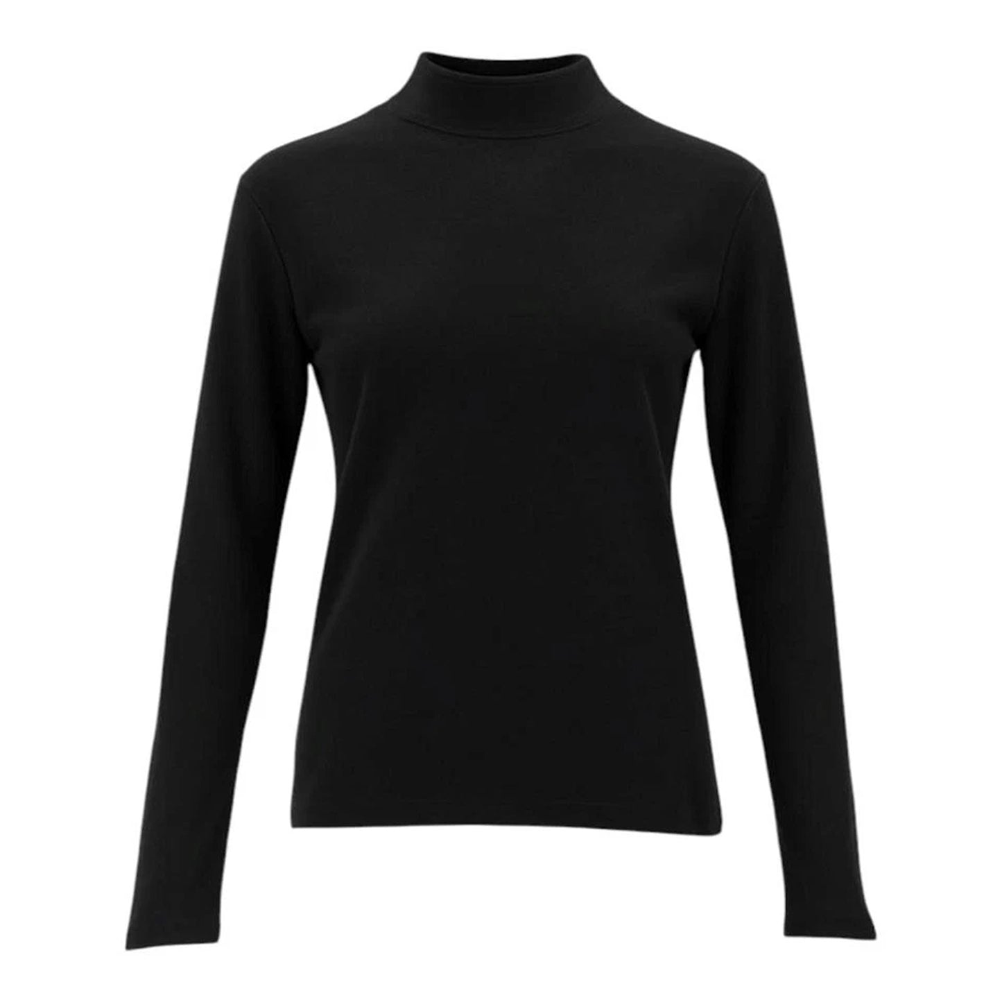 Black Unisex Thermal Fleece Mock Neck Base Layer Top