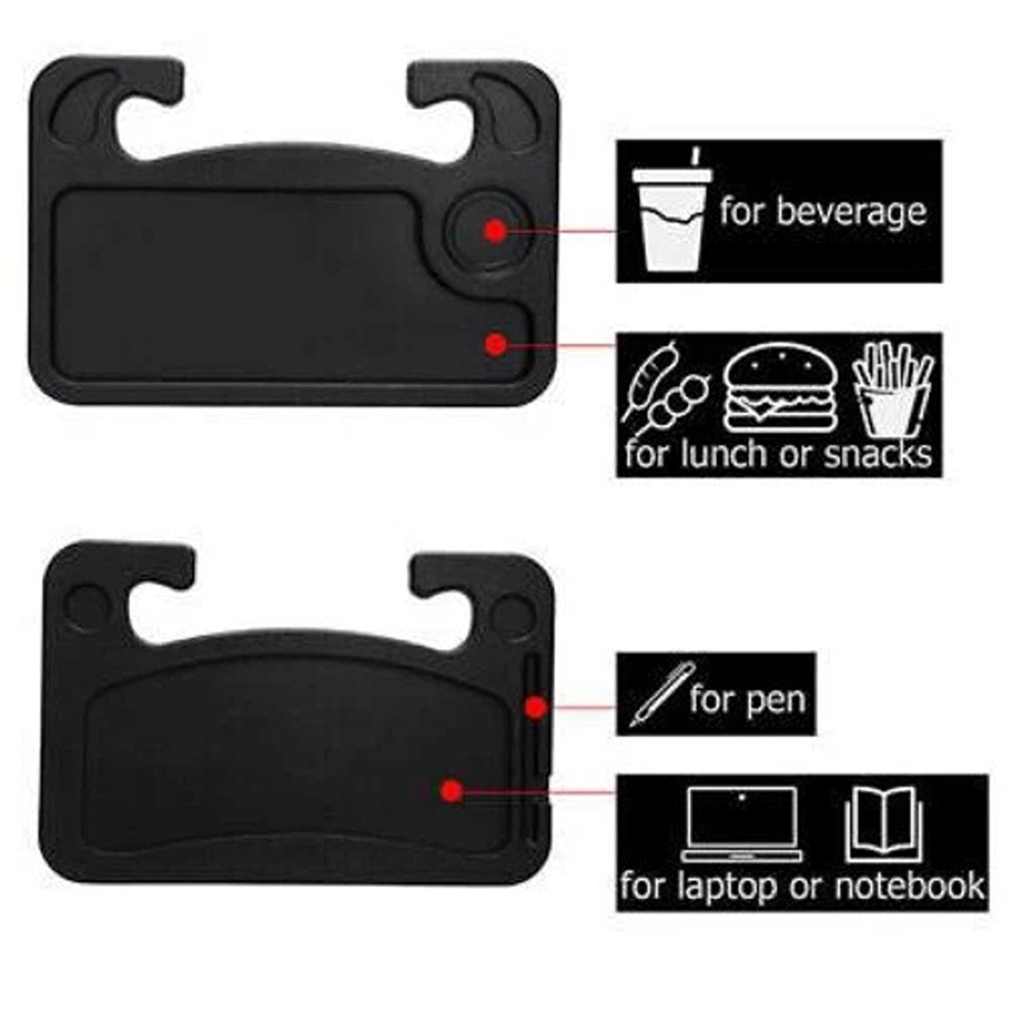 Steering Wheel Mounted Table for Laptop Meals and Drinks