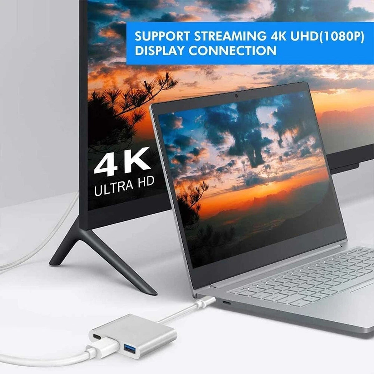 USB C to HDMI Adapter Hub Converter for iPhone 17 16 MacBook Samsung and Surface