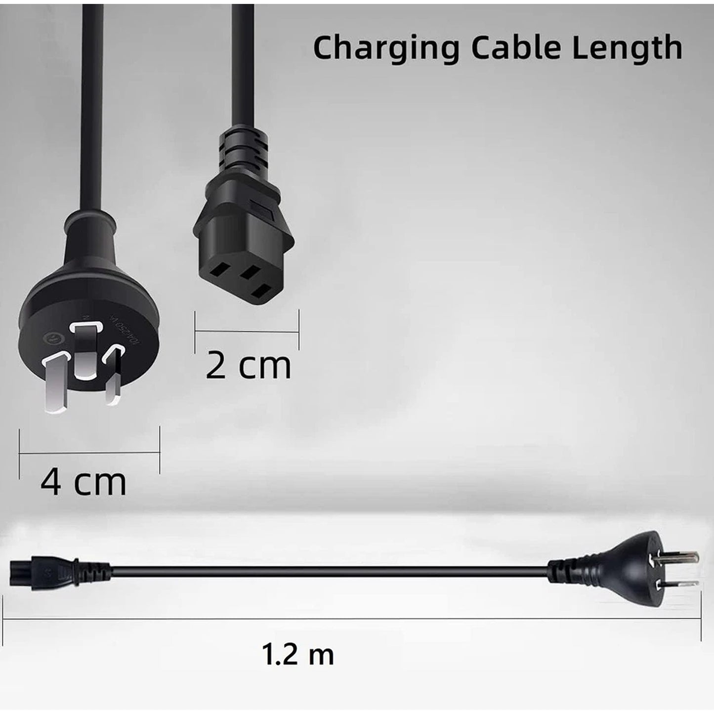 3 Pin Power Cable IEC C13 Connector 250V 10A 1.2M Extension Cord