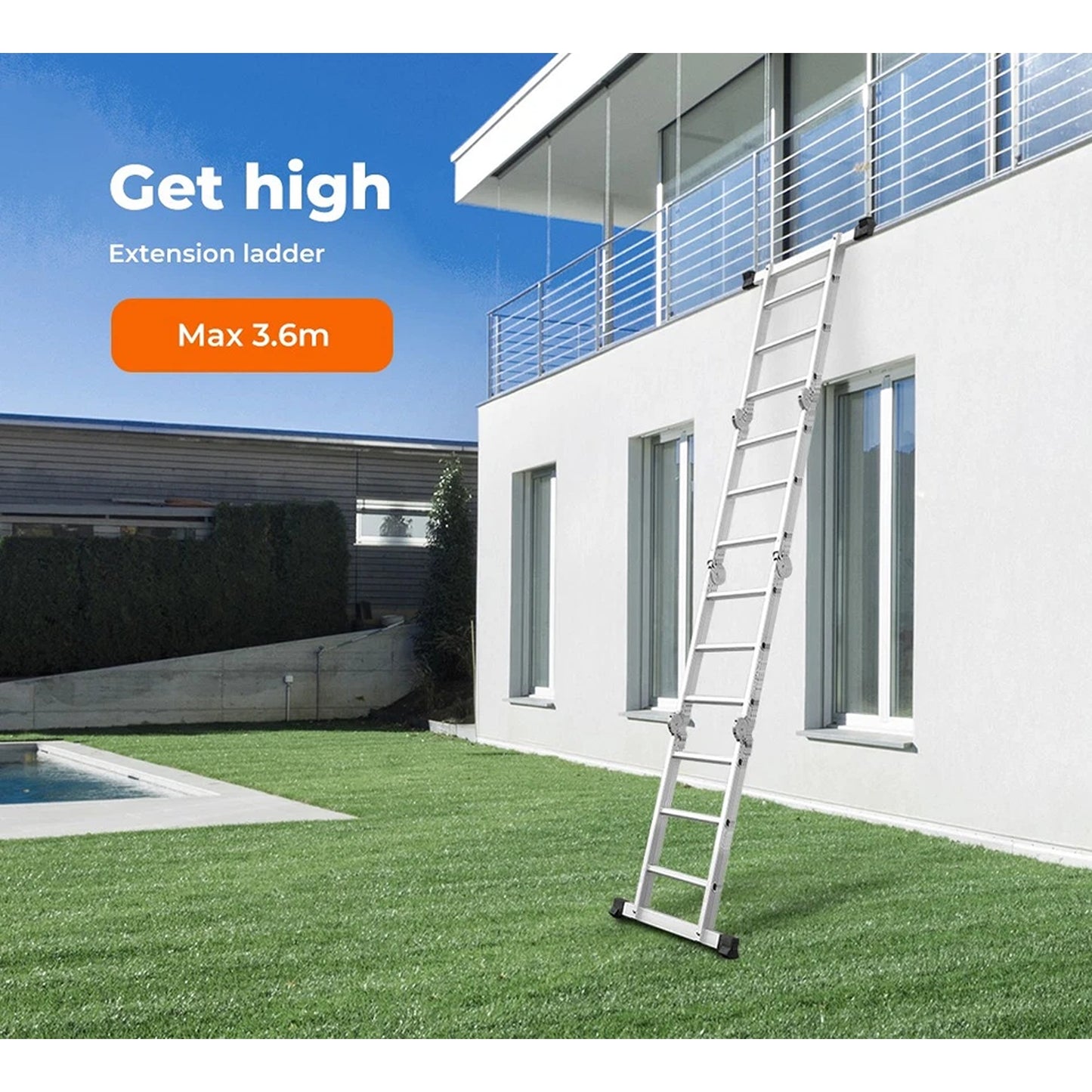 Multi Purpose Aluminium Folding Ladder 3.6M Extension Step