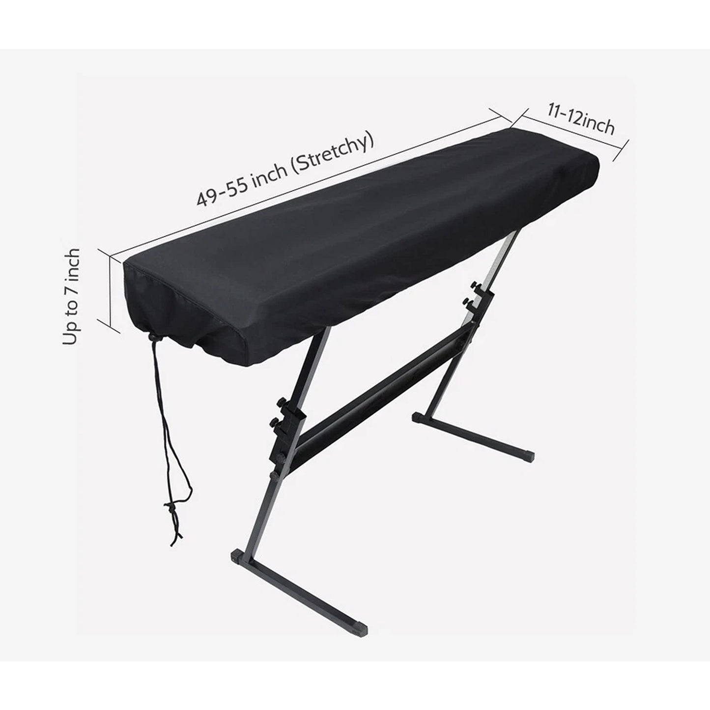 Dustproof Adjustable Keyboard Cover for 88 Key Digital Pianos