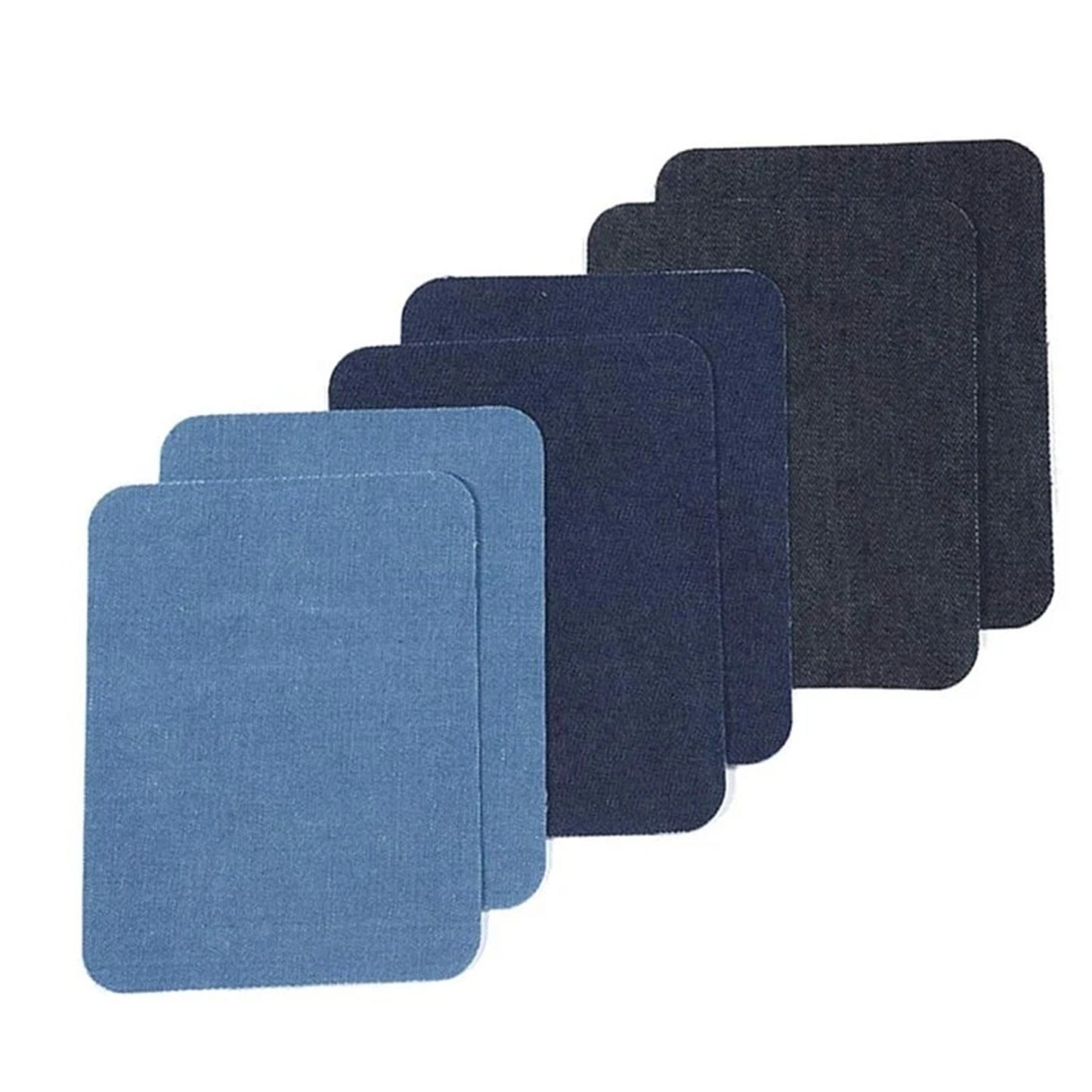 12 Piece Denim Fabric Iron On Mending Patch Kit