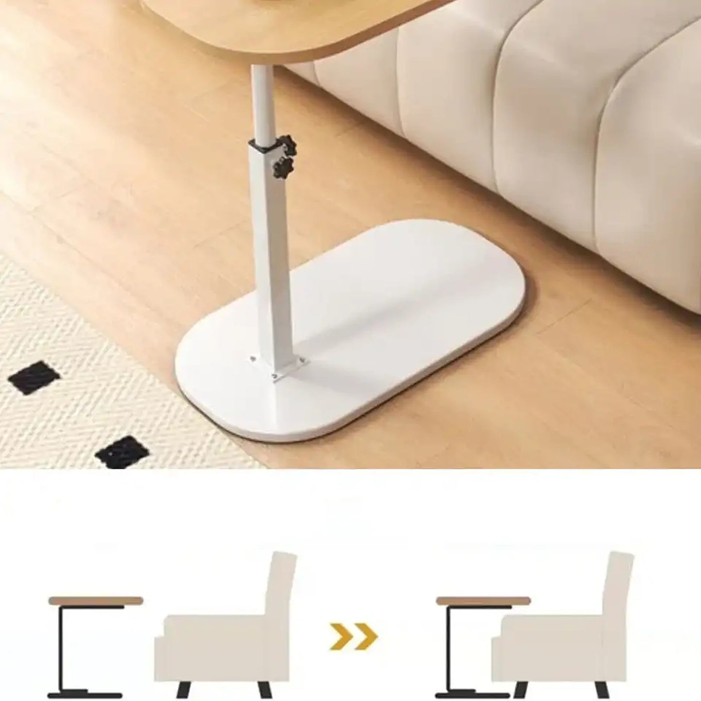 Adjustable Small C Shaped Side Table for Sofa Modern