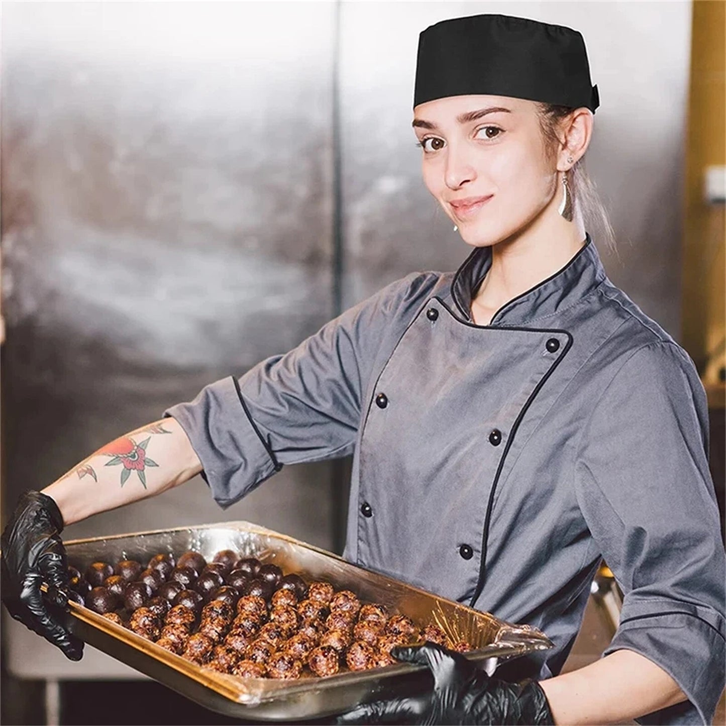 Professional Kitchen Chef Hat Breathable Design