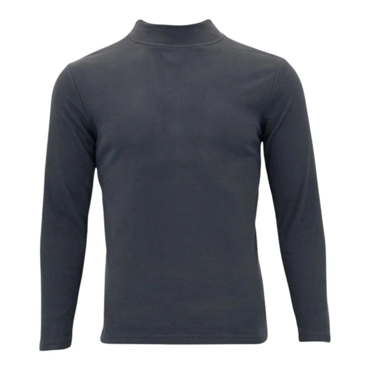Grey Unisex Thermal Fleece Mock Neck Base Layer Top
