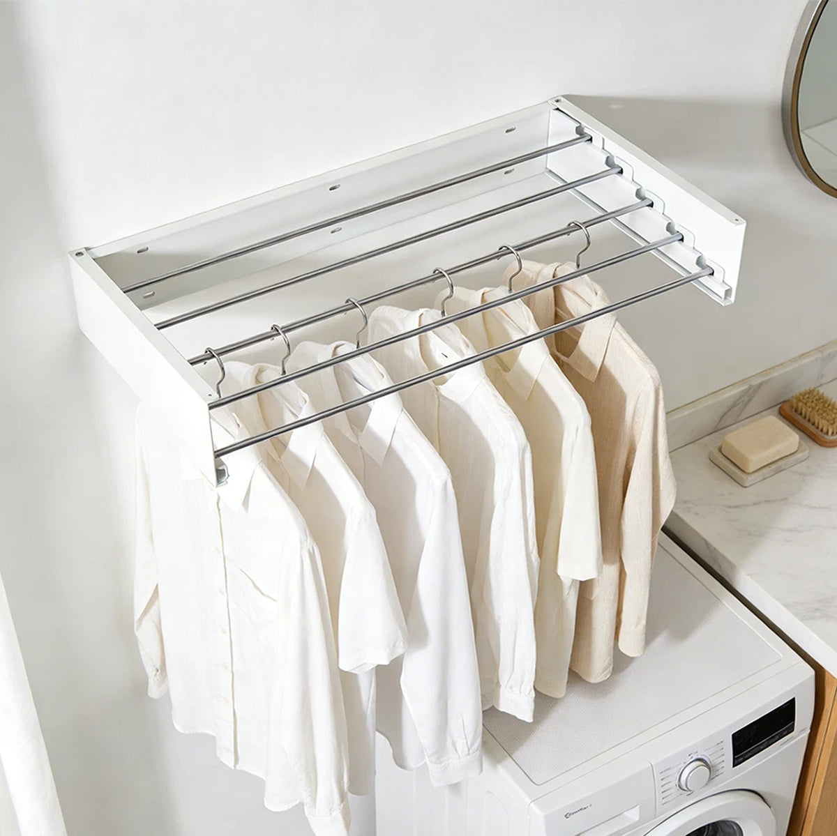 Wall Mounted Collapsible Laundry Drying Rack Clothes Airer