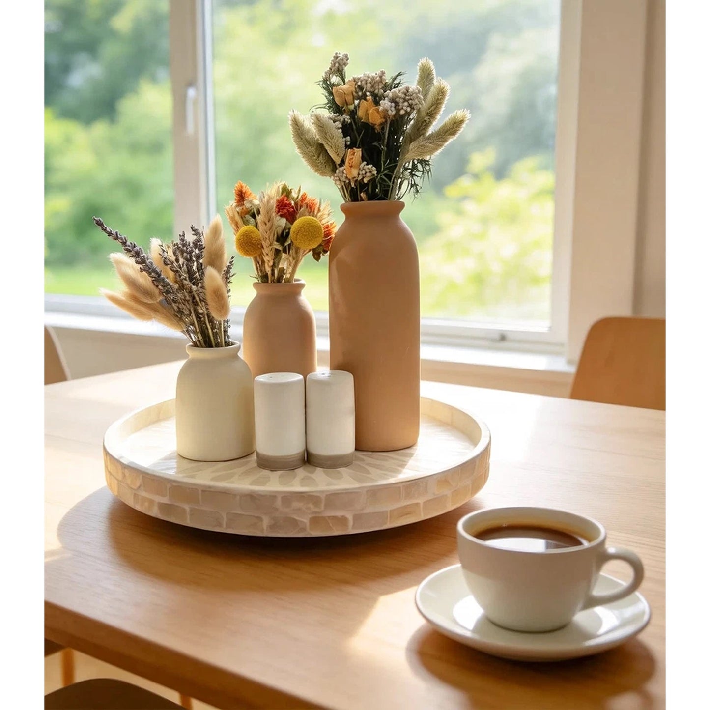 Natural Dried Flower Bouquet with Stems for Home Decor