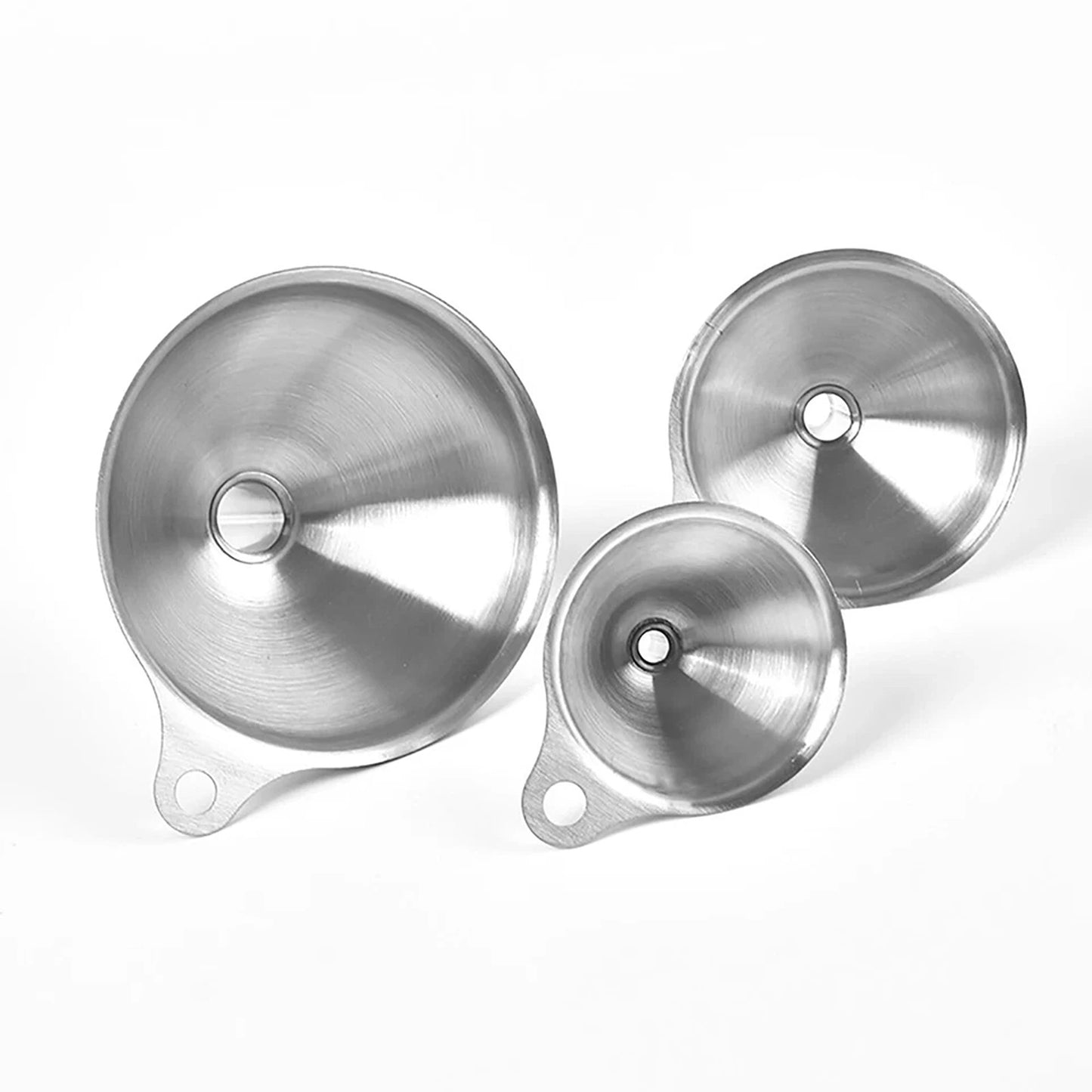 Stainless Steel Funnel Small Medium Large Variety Liquid Kitchen Tool - 3x