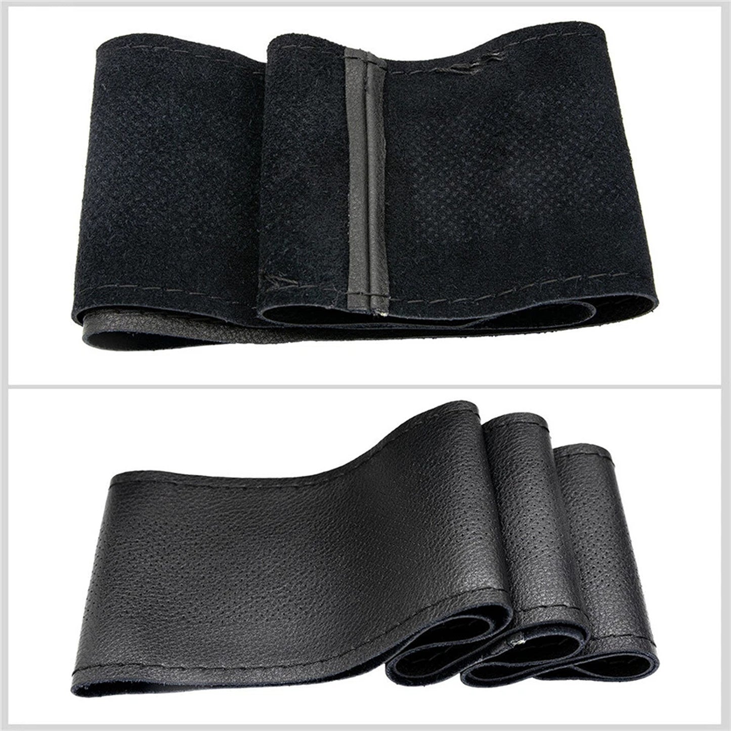 38cm Genuine Leather Steering Wheel Cover for Cars