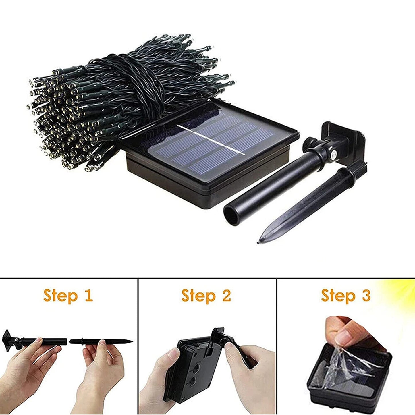 Multicolour Solar Fairy String Lights 100 200 500 LED Outdoor Garden Decoration