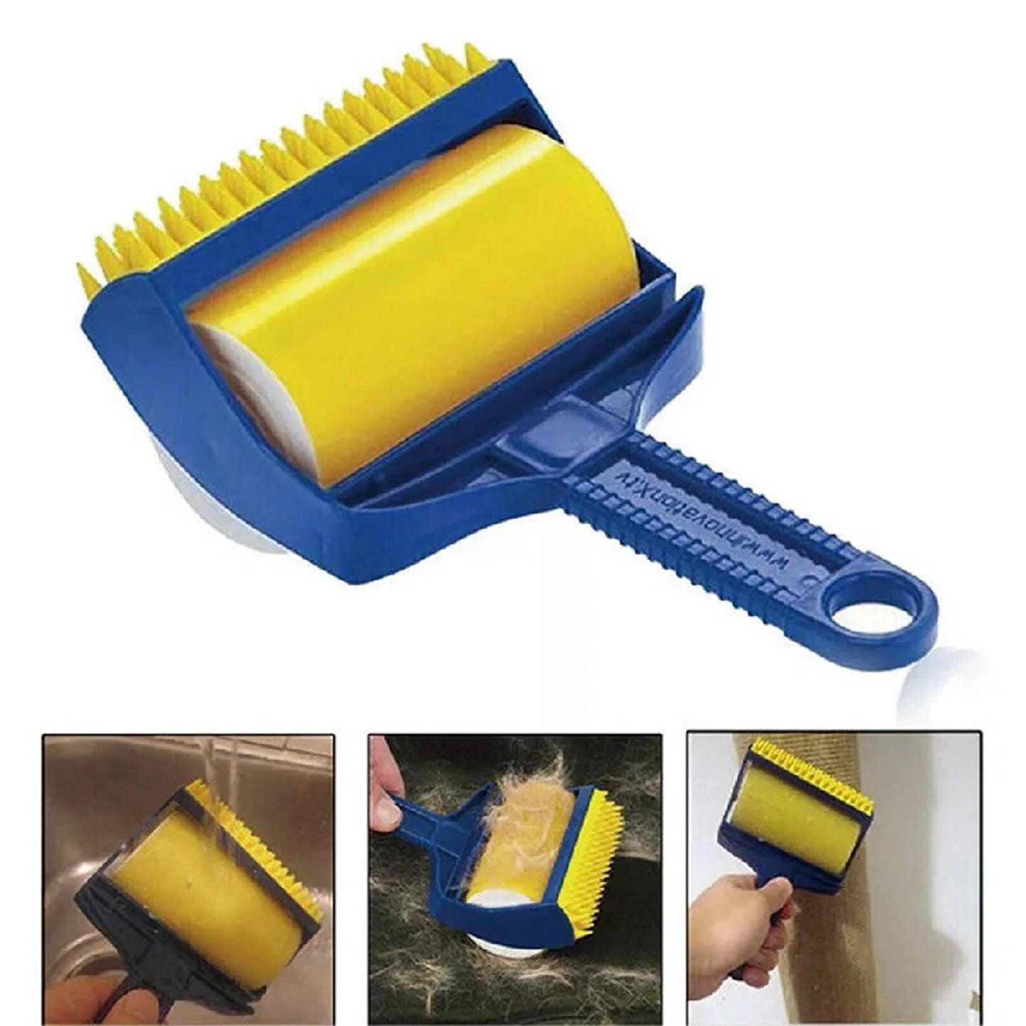 2 Piece Reusable Lint Roller and Pet Hair Remover Set