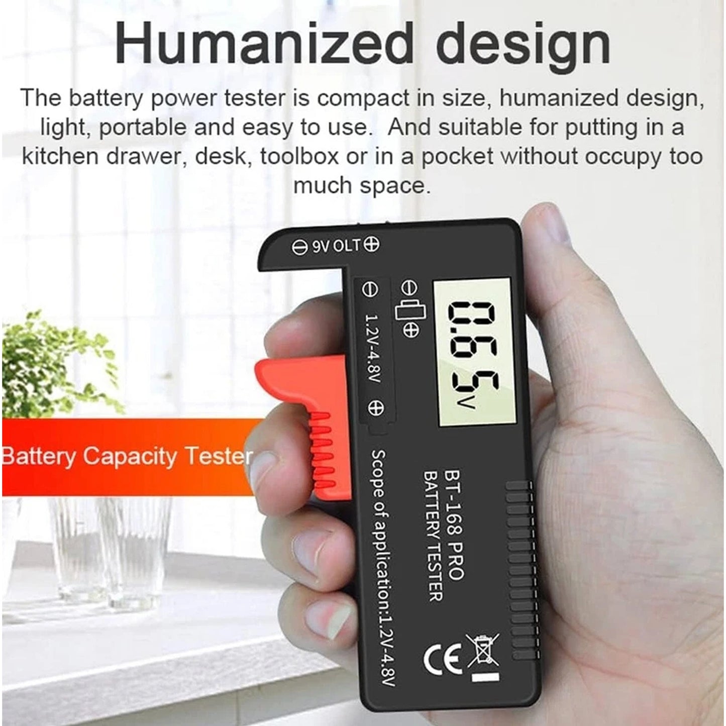 Universal Digital LCD Battery Tester For AA AAA C D 9V Button Cell