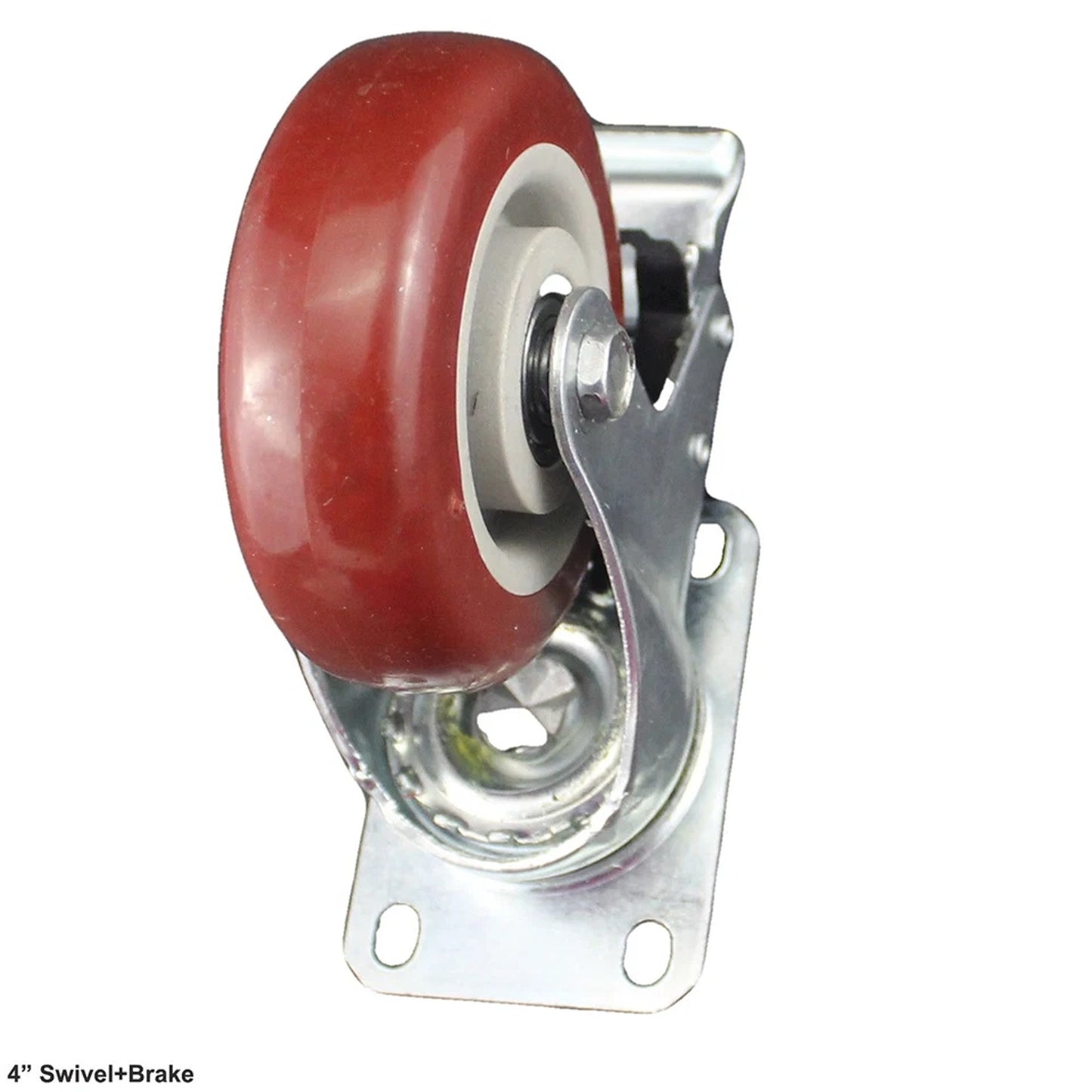 2 Pack Heavy Duty 4 Inch 100mm Swivel Caster Wheels With Brake 130kg
