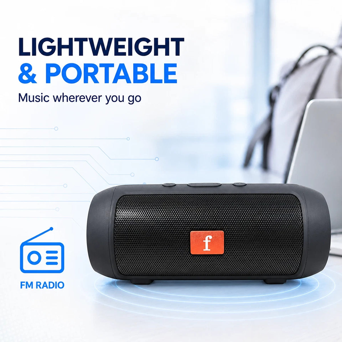 Portable Bluetooth Speaker 5.0 with TWS FM AUX USB TF Card and Type C Charging