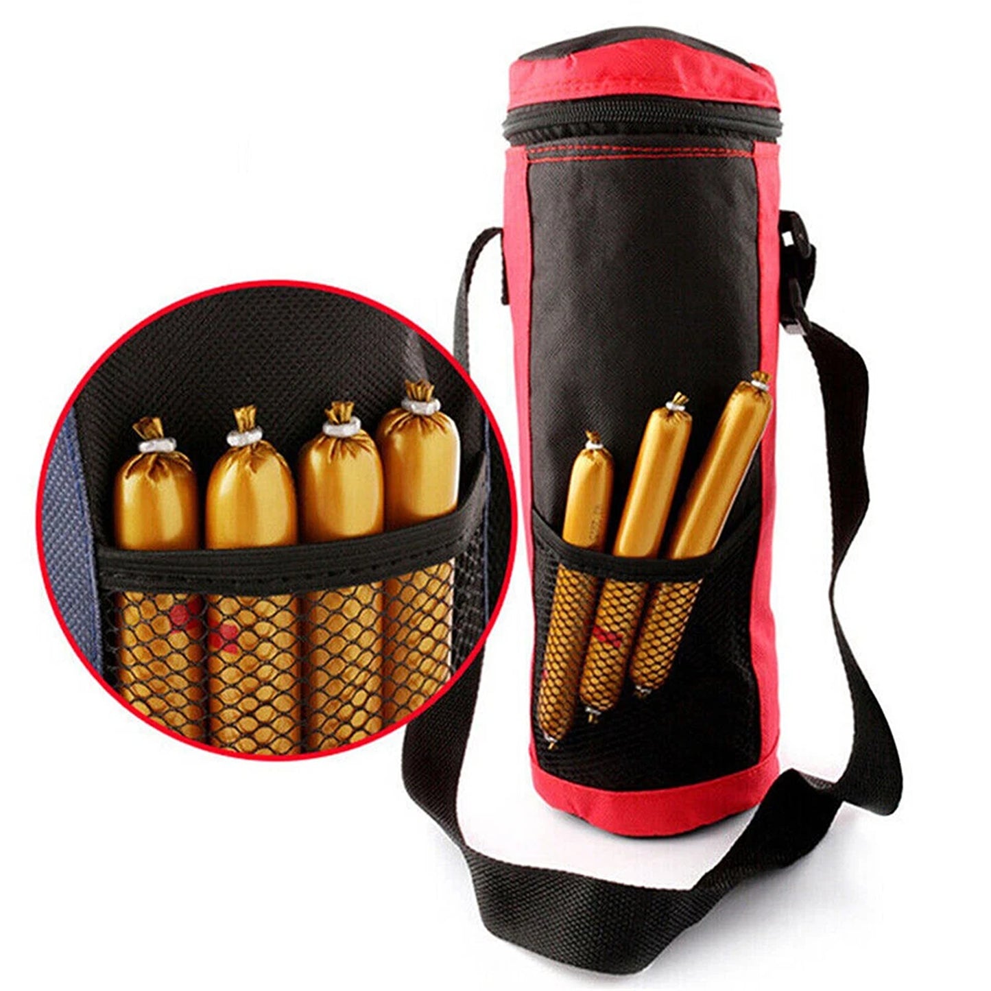Red Portable Wine Tote with Thermal Insulation
