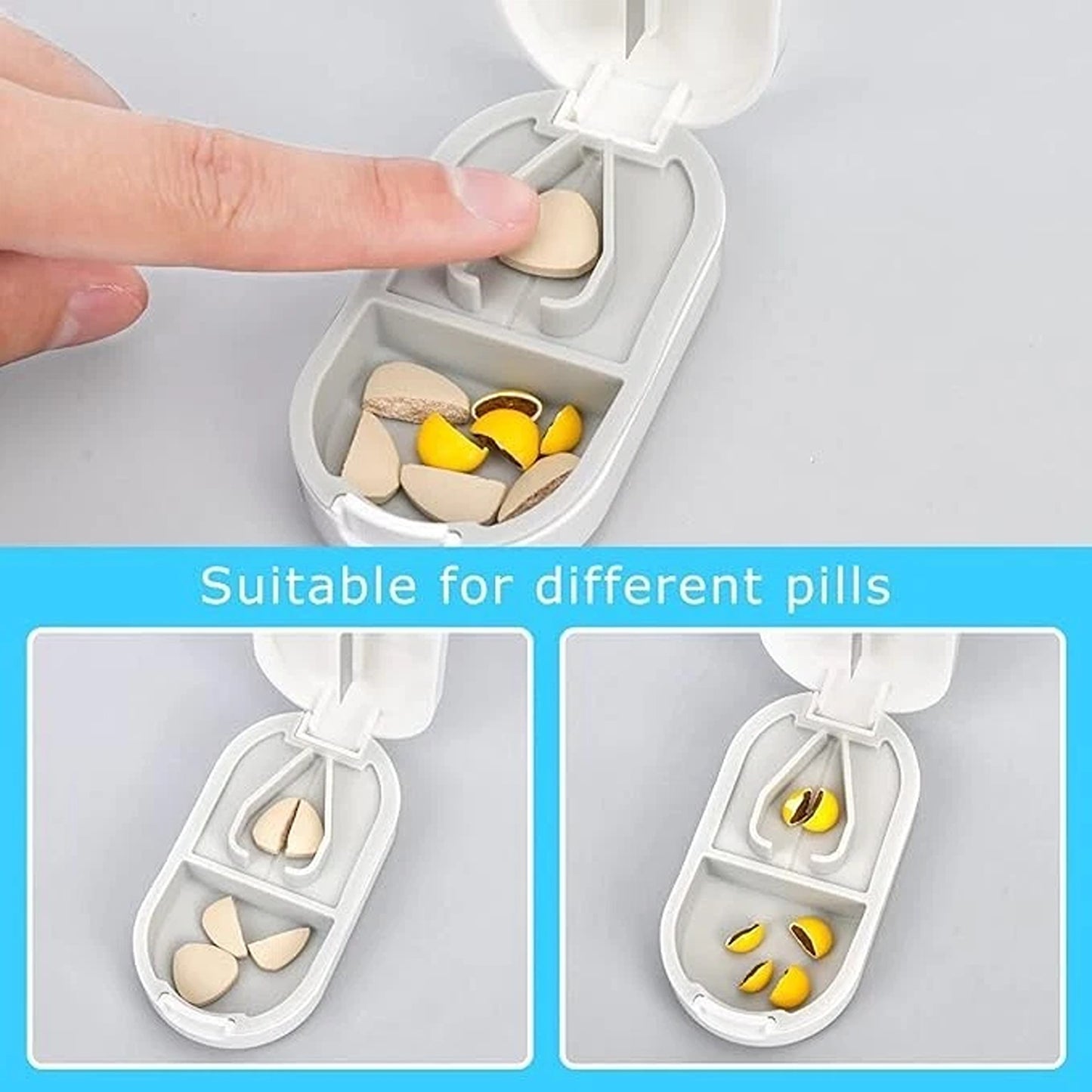 Travel Pill Cutter And Tablet Divider Organizer Container
