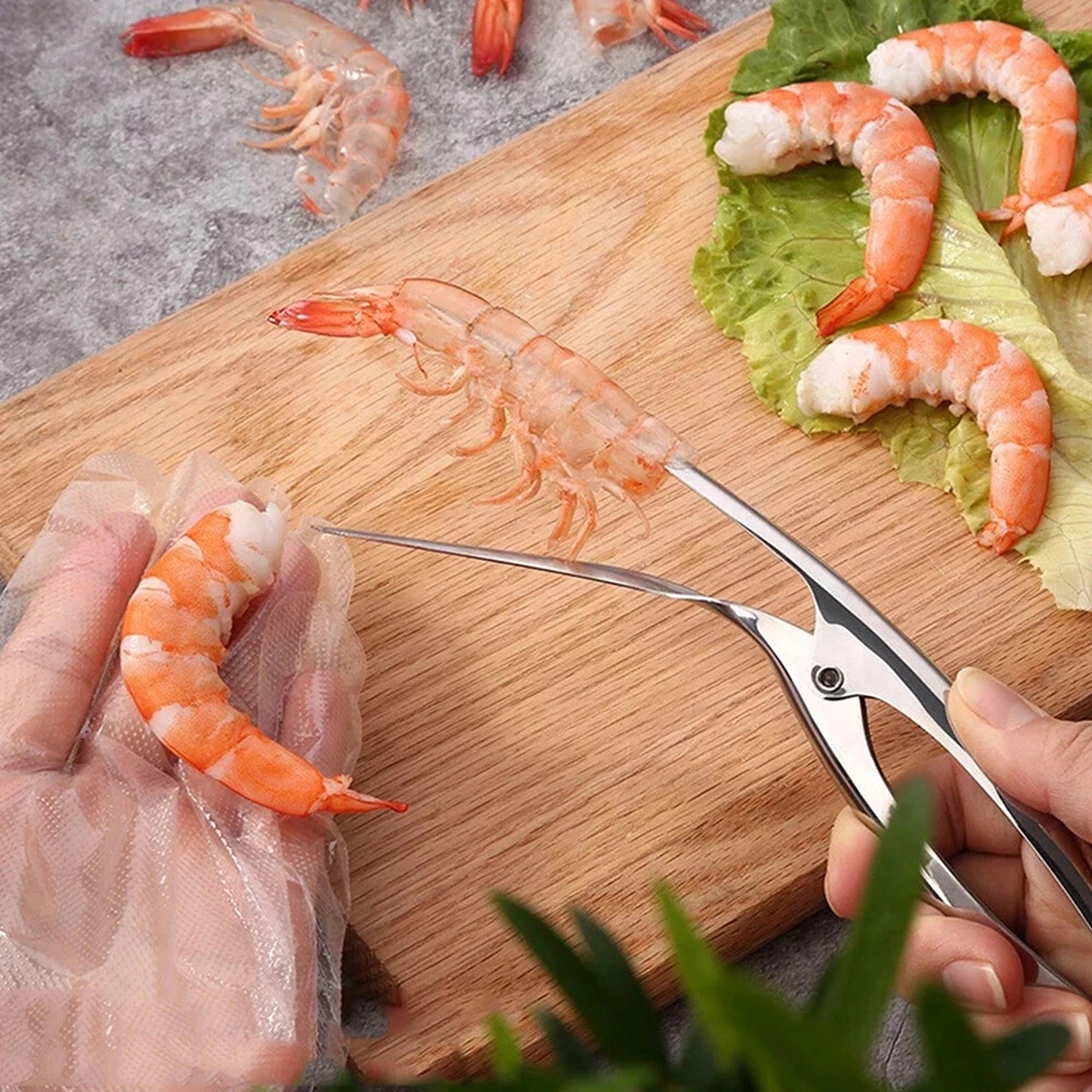 Stainless Steel Kitchen Tool Shrimp A Creative Deveiner Peel Device Prawn Peeler