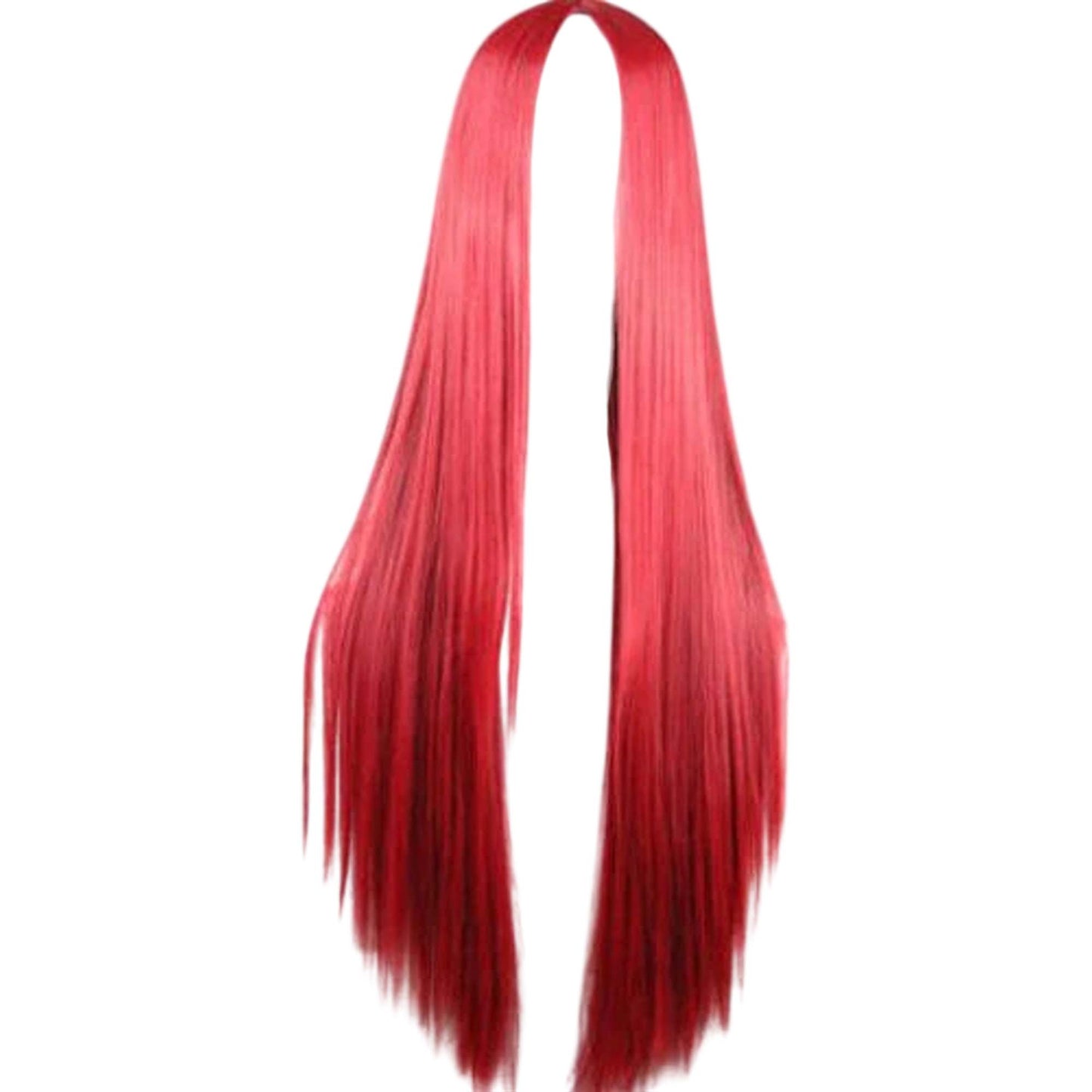Red Long Straight Costume Wig with Adjustable Cap