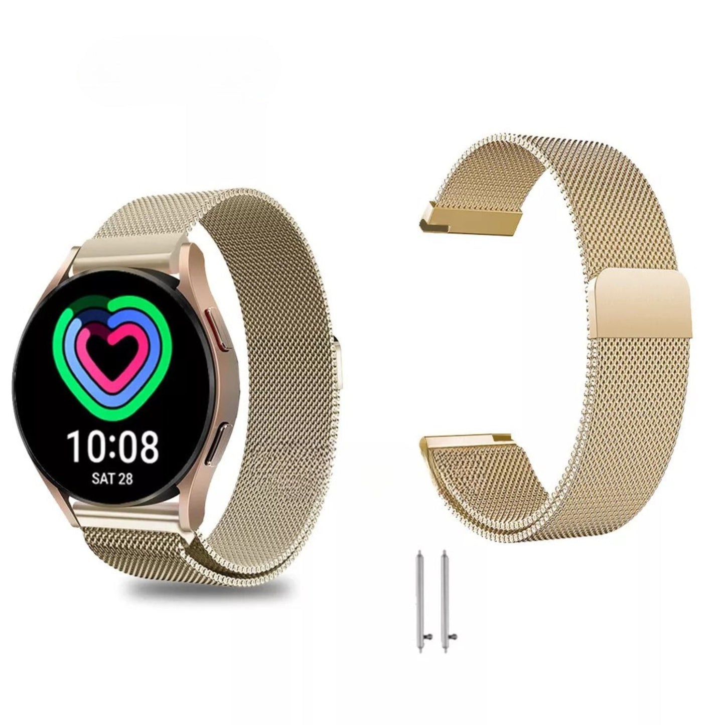 For Samsung Galaxy Watch 5 Pro 4 Classic 40/44/42/46mm Milanese Magnetic Band Gold