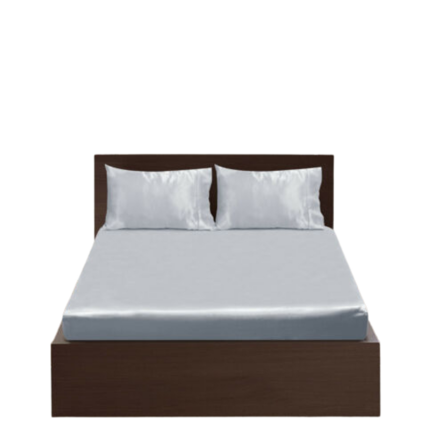 Silver Casablanca Silky Satin Fitted Sheet Set