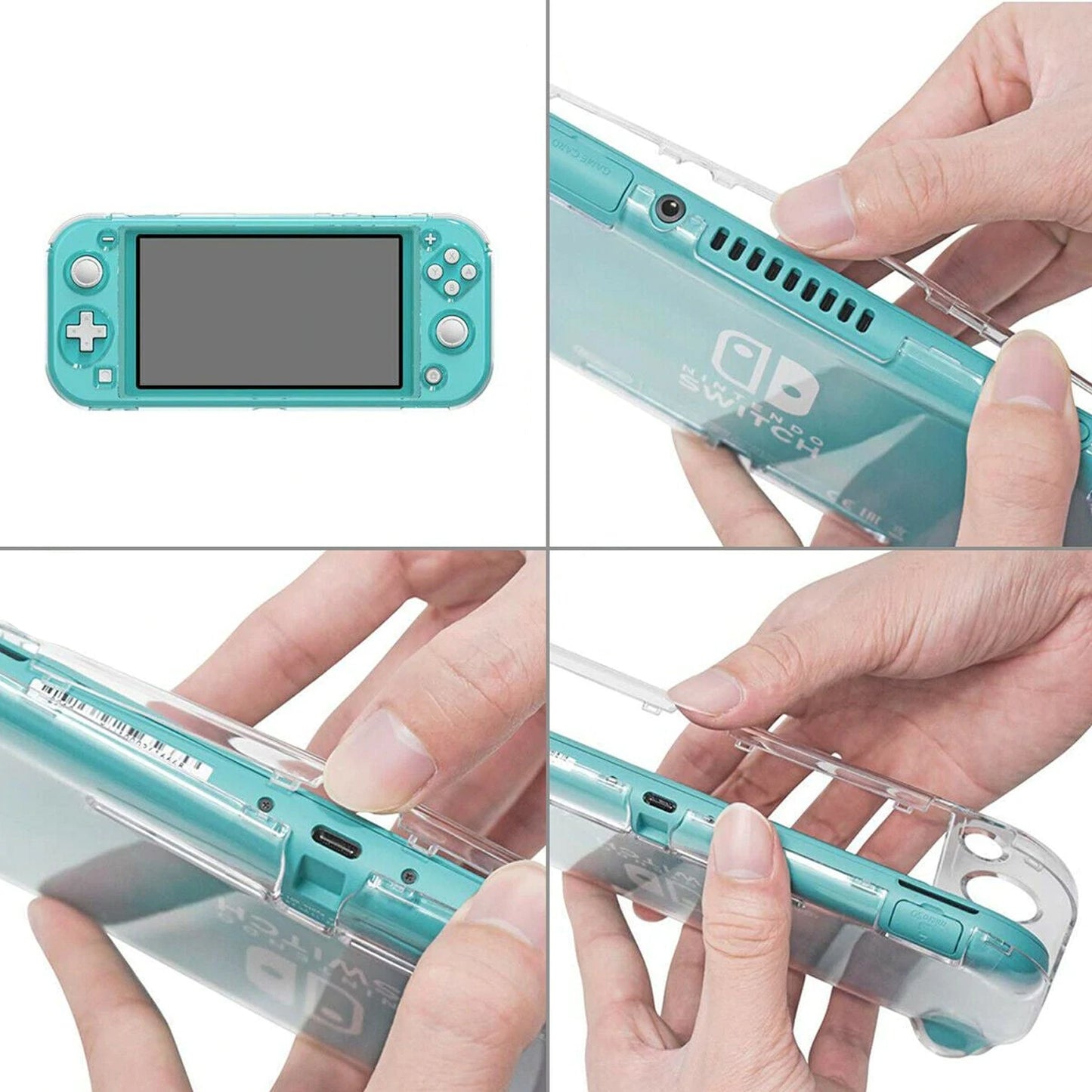 For Nintendo Switch Lite Transparent Clear Shockproof Case Cover