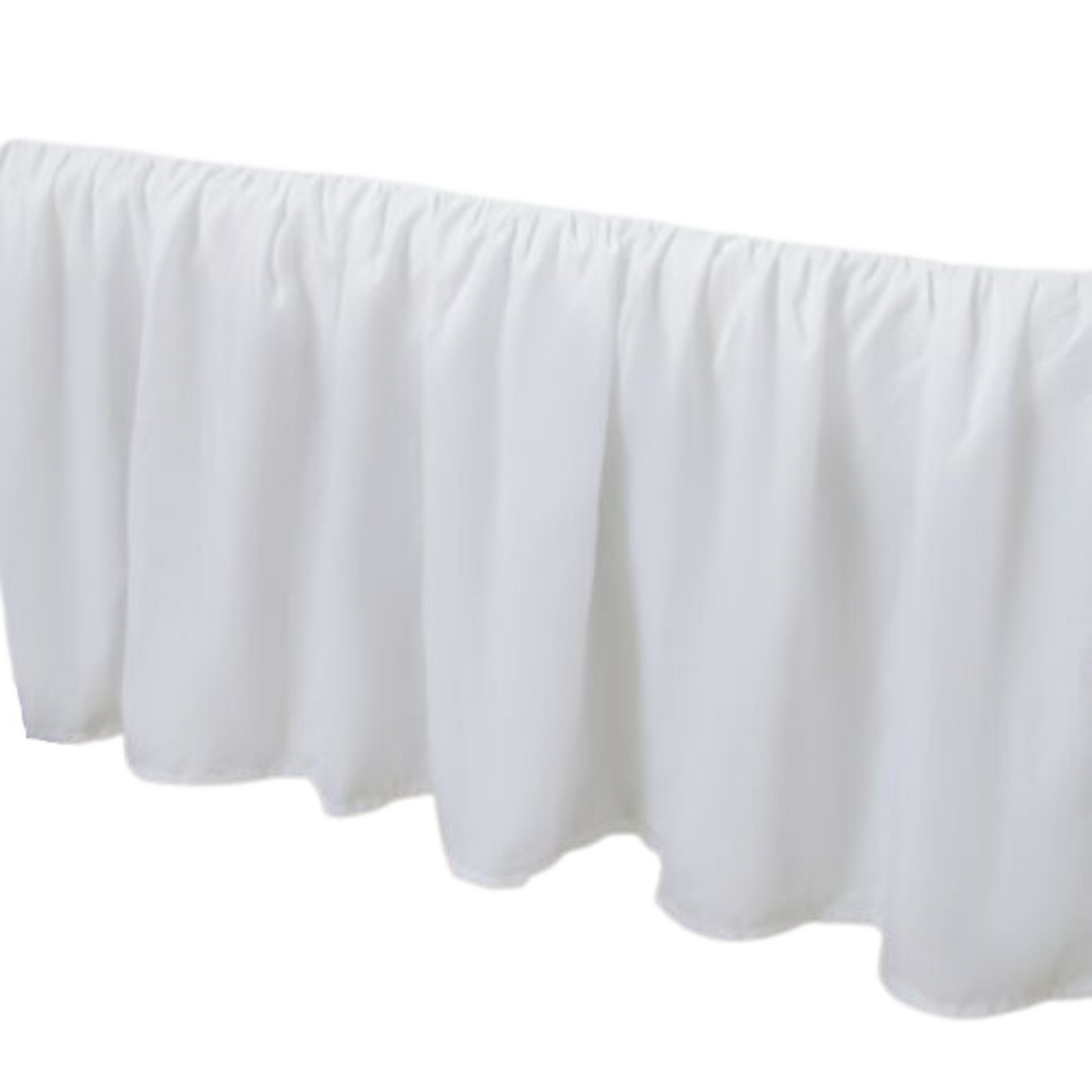 White - Ruffled Platform Bed Skirt Valance