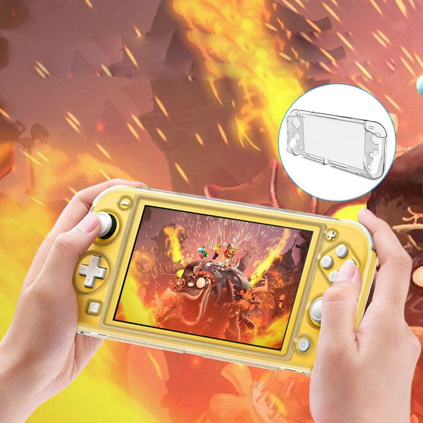 For Nintendo Switch Lite Transparent Clear Shockproof Case Cover