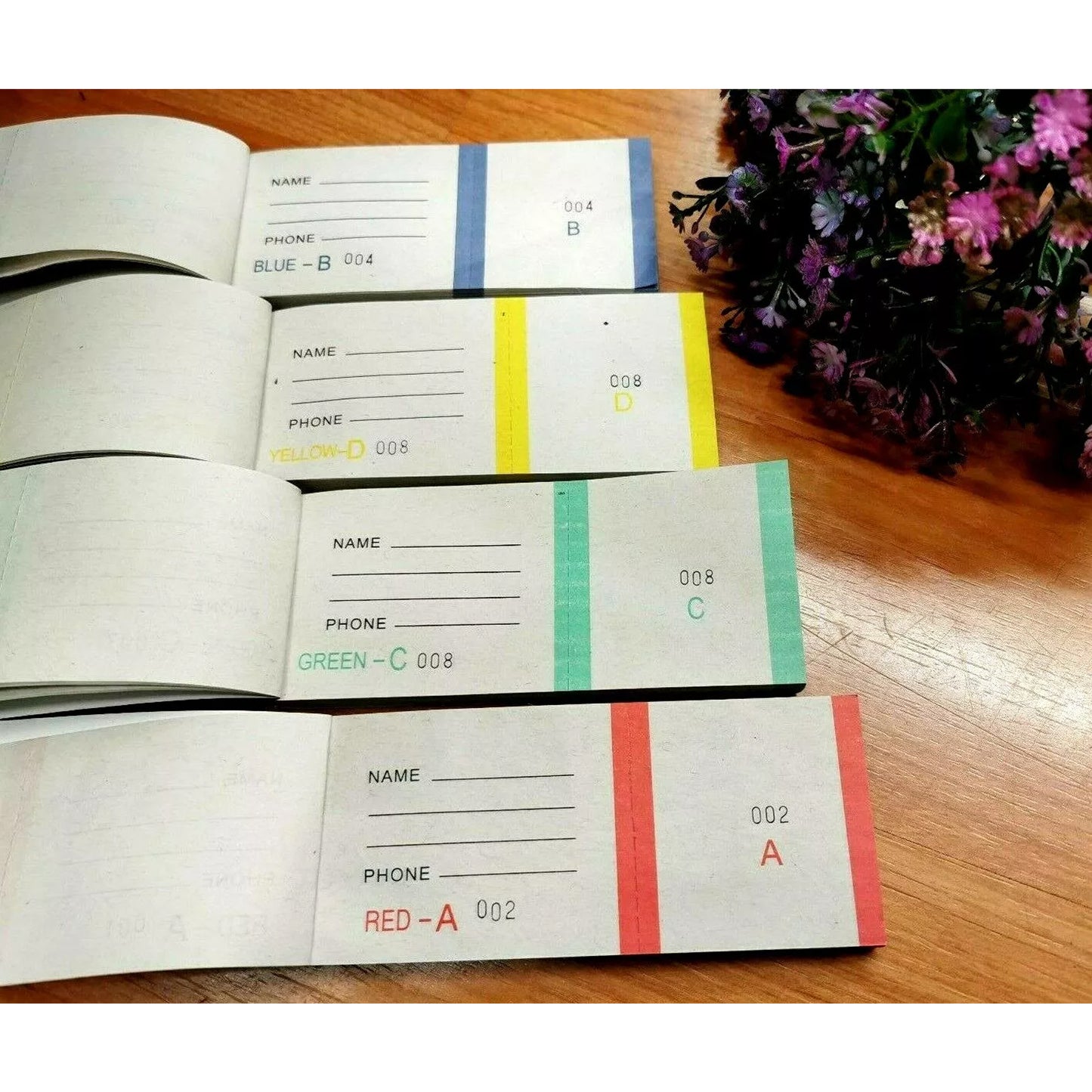 Check Book Tickets 400 Raffle Tickets 4 Colours - 4 pack