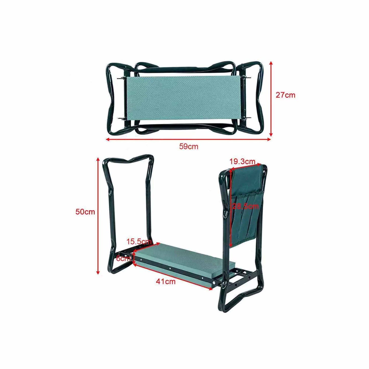 Garden Kneeler Iron Seat Foldable Pad Tool