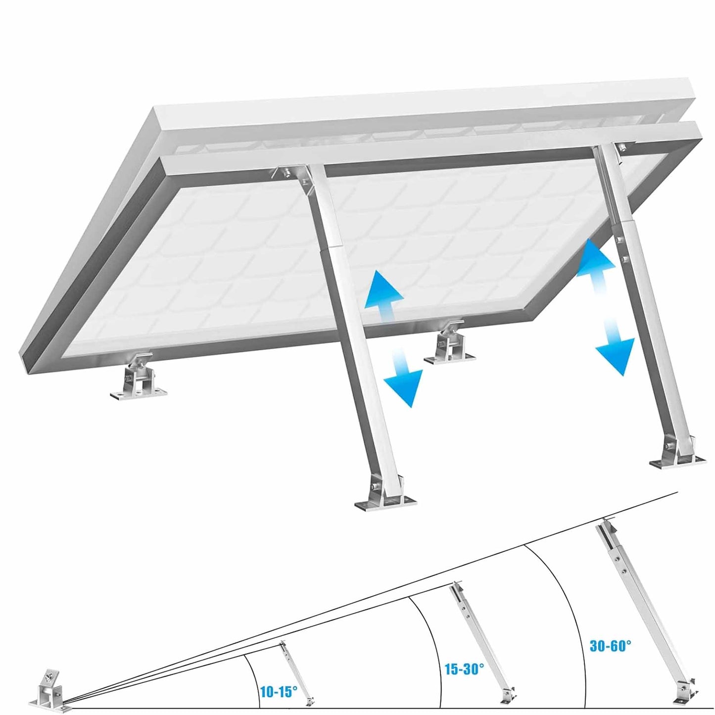 RV Flat Solar Panel Bracket Adjustable 2pcs