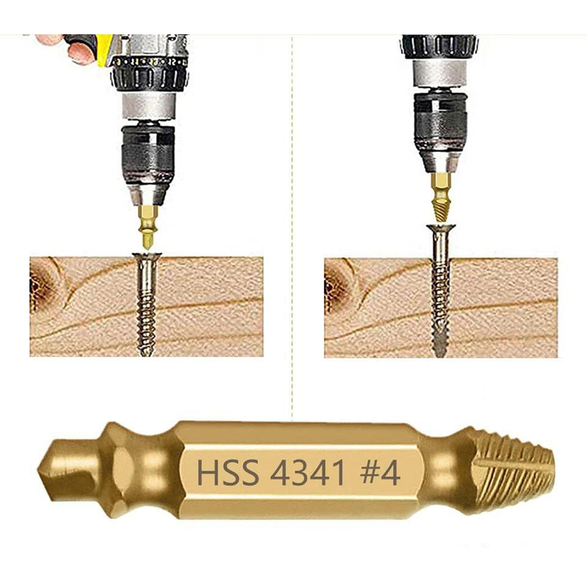 Damaged Screw Extractor Set Broken Bolt Drill Bit Remover Tool 6pcs