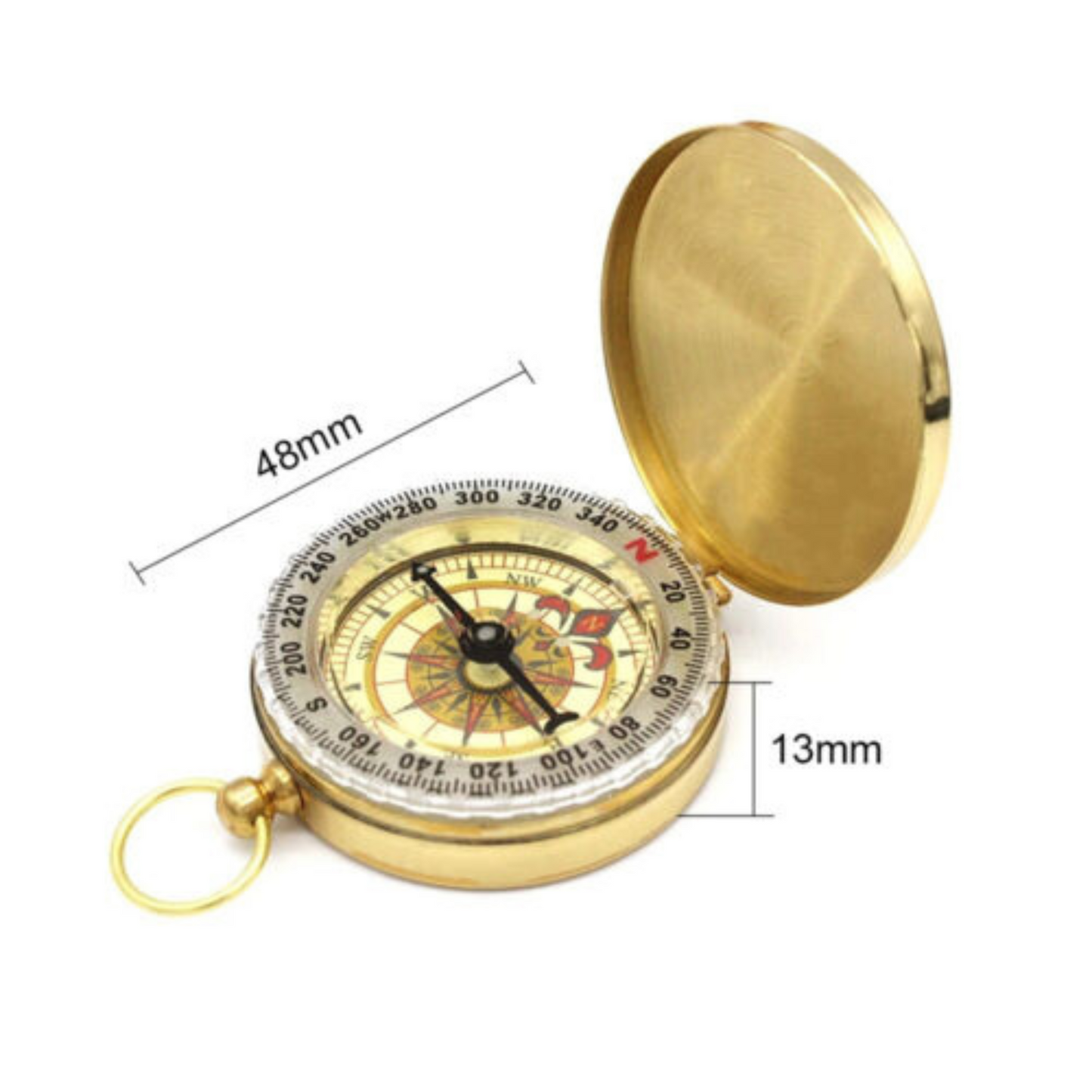 Portable Classic Brass Survival Camping Compass Outdoor Hiking
