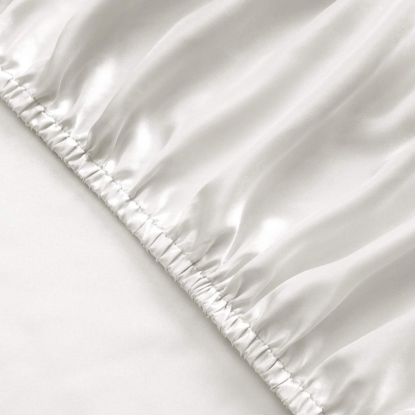 Cooling Silk Satin Flat Fitted Sheet Bed Set - Purple