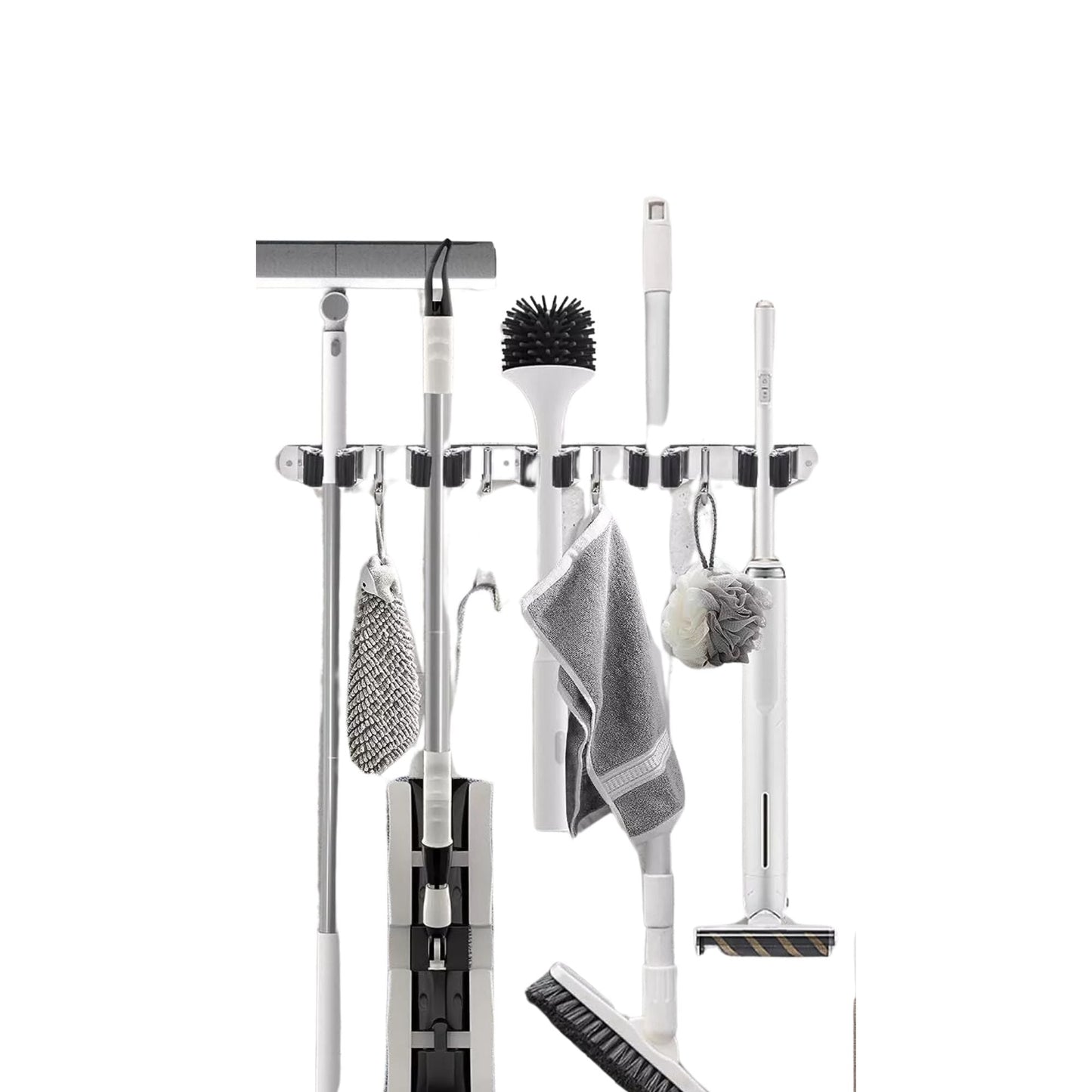 Wall Mounted Mop Broom Holder Kitchen Storage Rack Organizer Hook