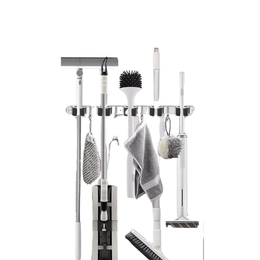 Wall Mounted Mop Broom Holder Kitchen Storage Rack Organizer Hook