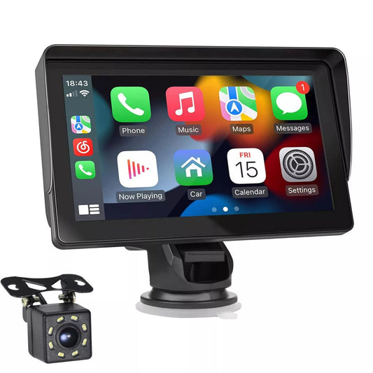 Portable Car Stereo Radio Wireless Apple CarPlay Android Bluetooth - 7 Inch
