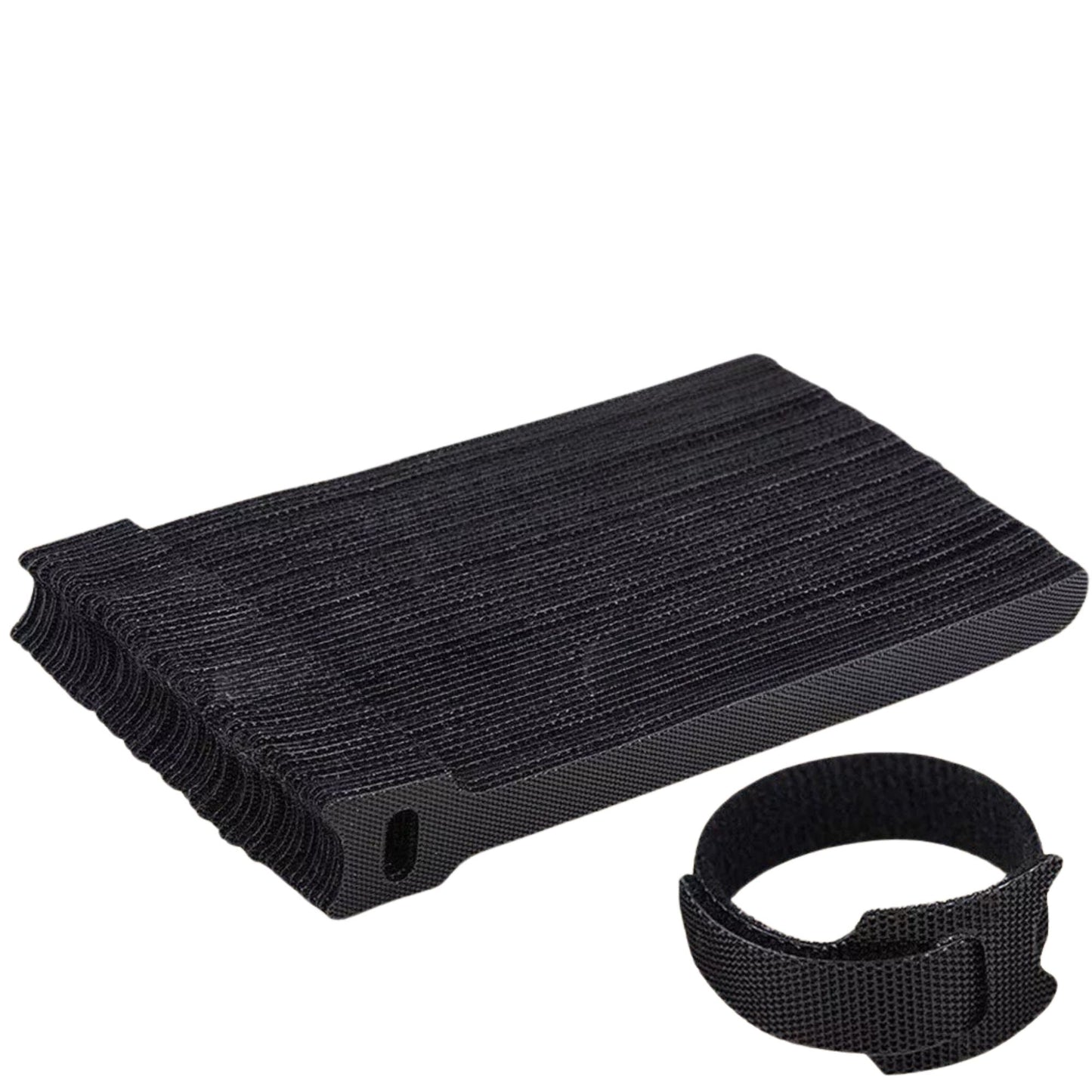 Reusable Nylon Cable Ties Hook Loop Strap Cord PC TV Organiser - 100pcs