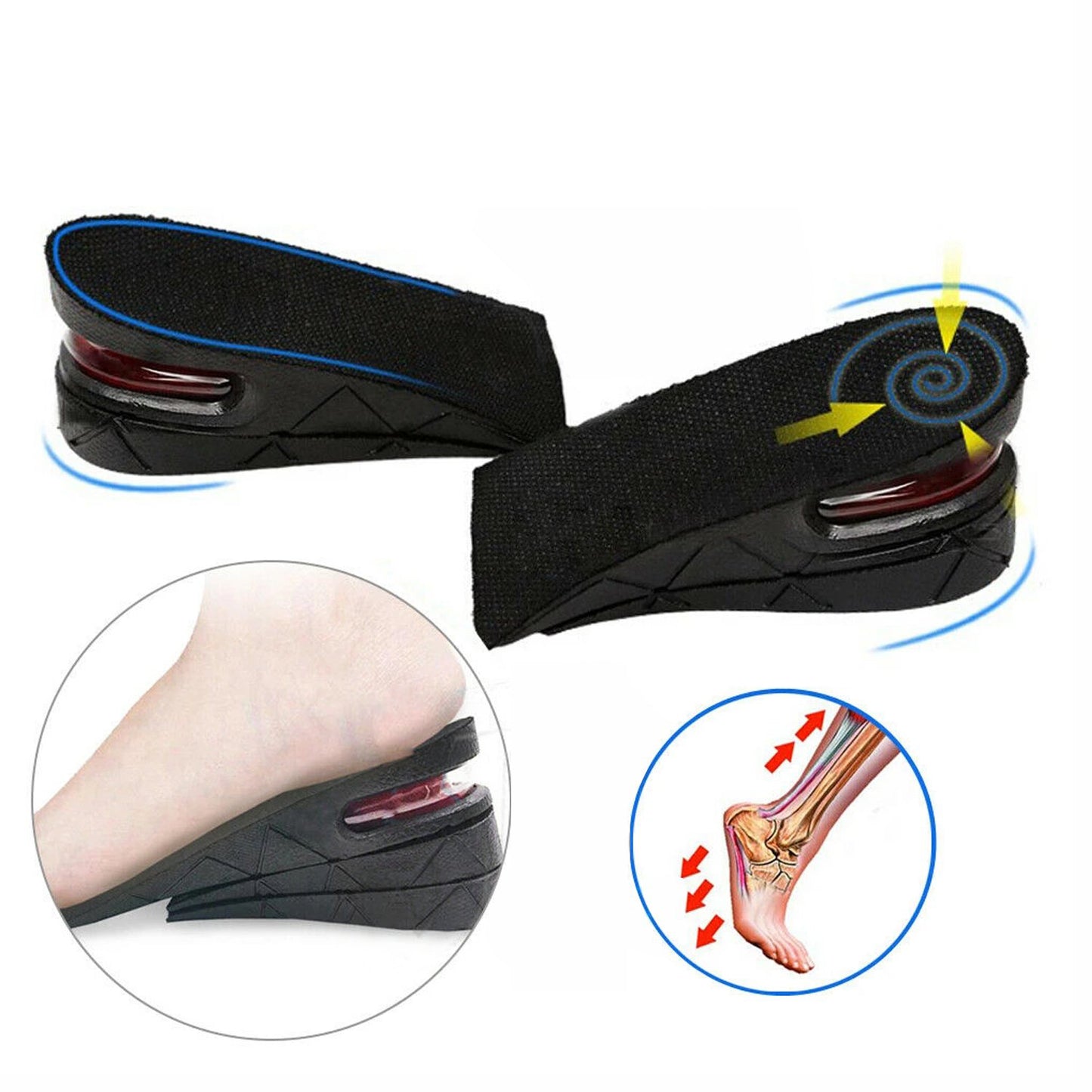 Shoes Insoles Air Cushion Height Increase Gel Inserts Taller Lifts