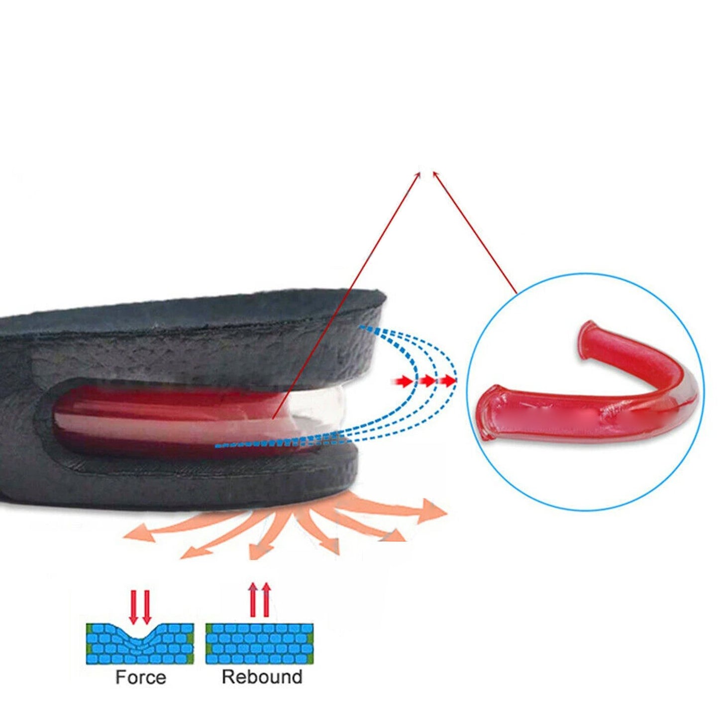 Shoes Insoles Air Cushion Height Increase Gel Inserts Taller Lifts