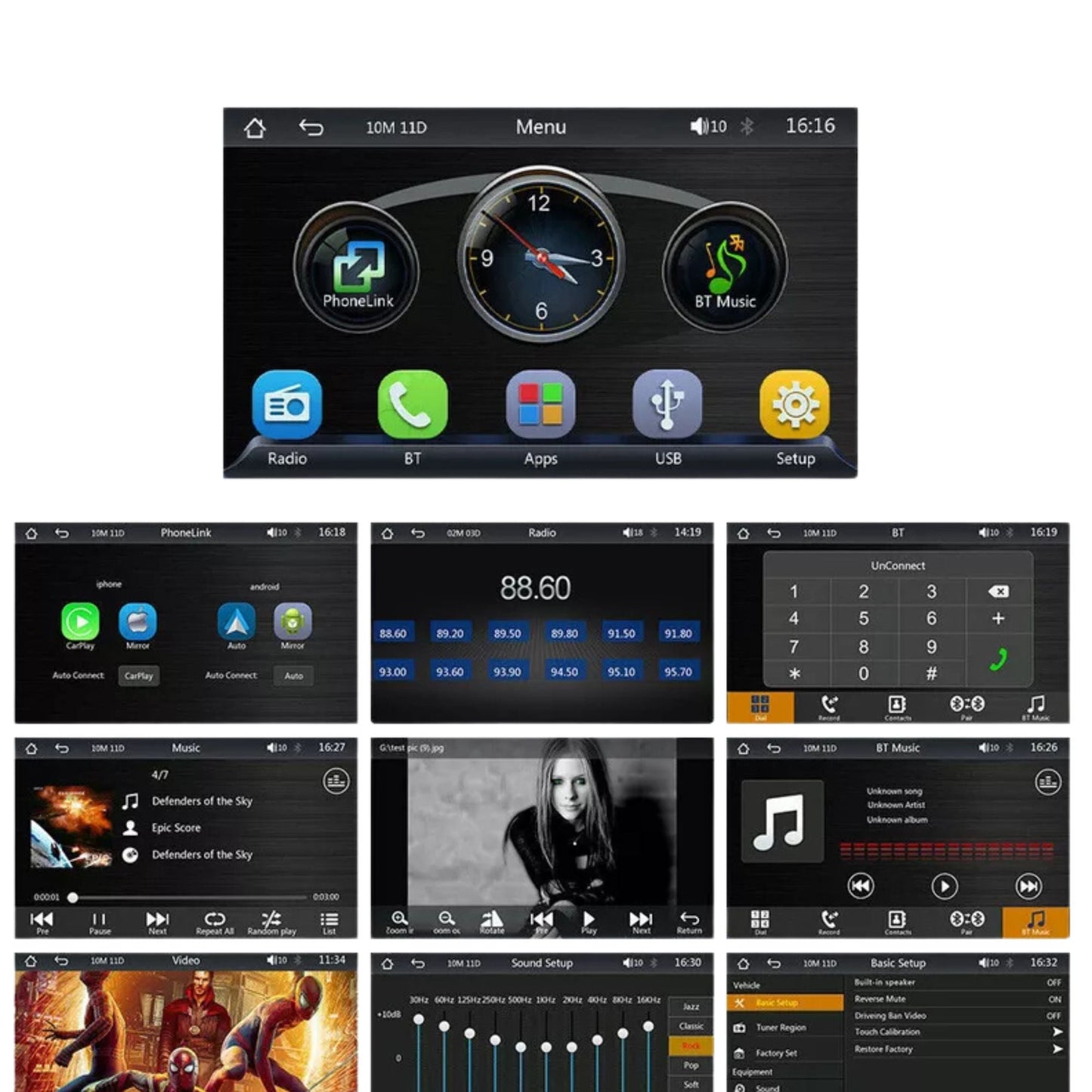 Portable Car Stereo Radio Wireless Apple CarPlay Android Bluetooth - 7 Inch