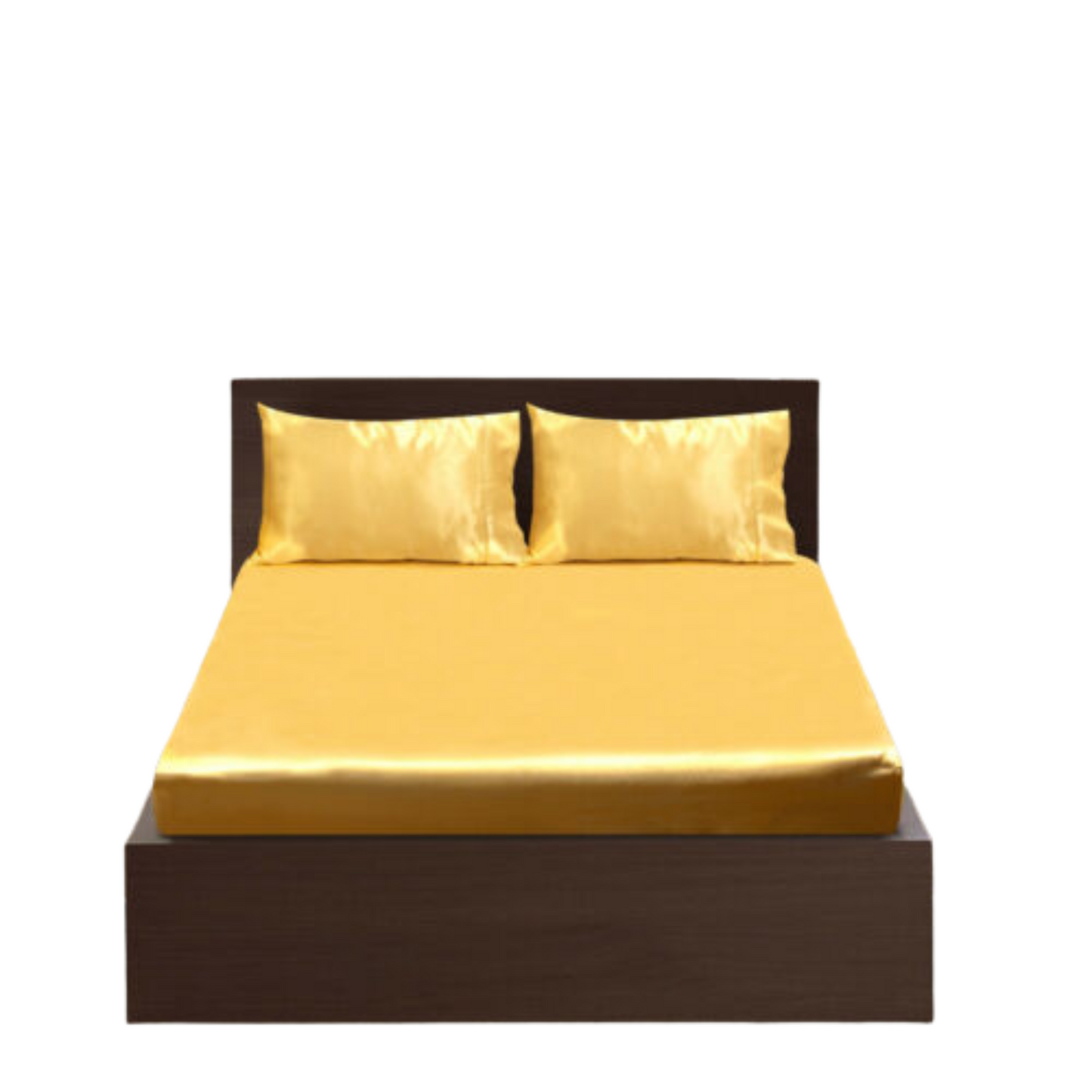 Gold Casablanca Silky Satin Fitted Sheet Set