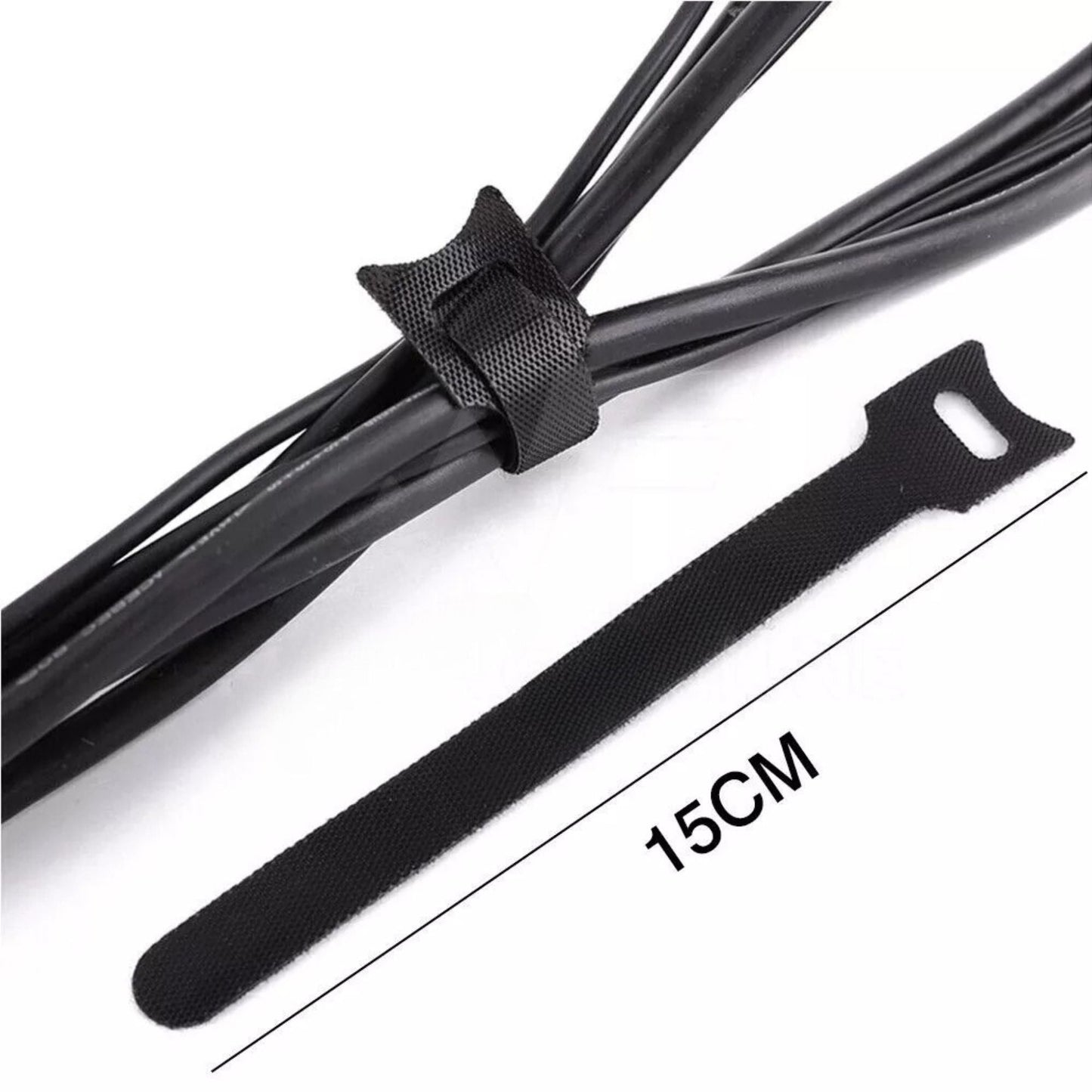 Reusable Nylon Cable Ties Hook Loop Strap Cord PC TV Organiser - 100pcs