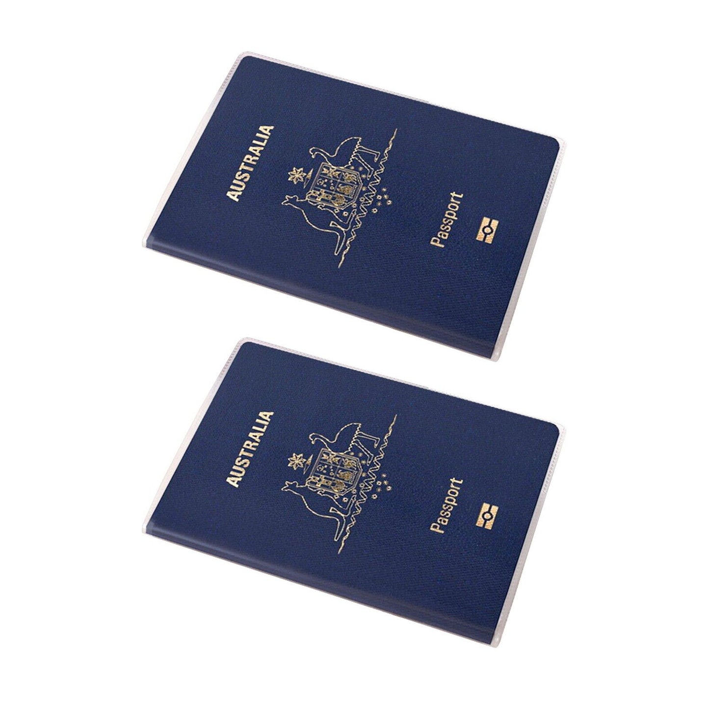 Transparent Passport Cover Protector Clear Holder Organizer Wallet - 2pcs