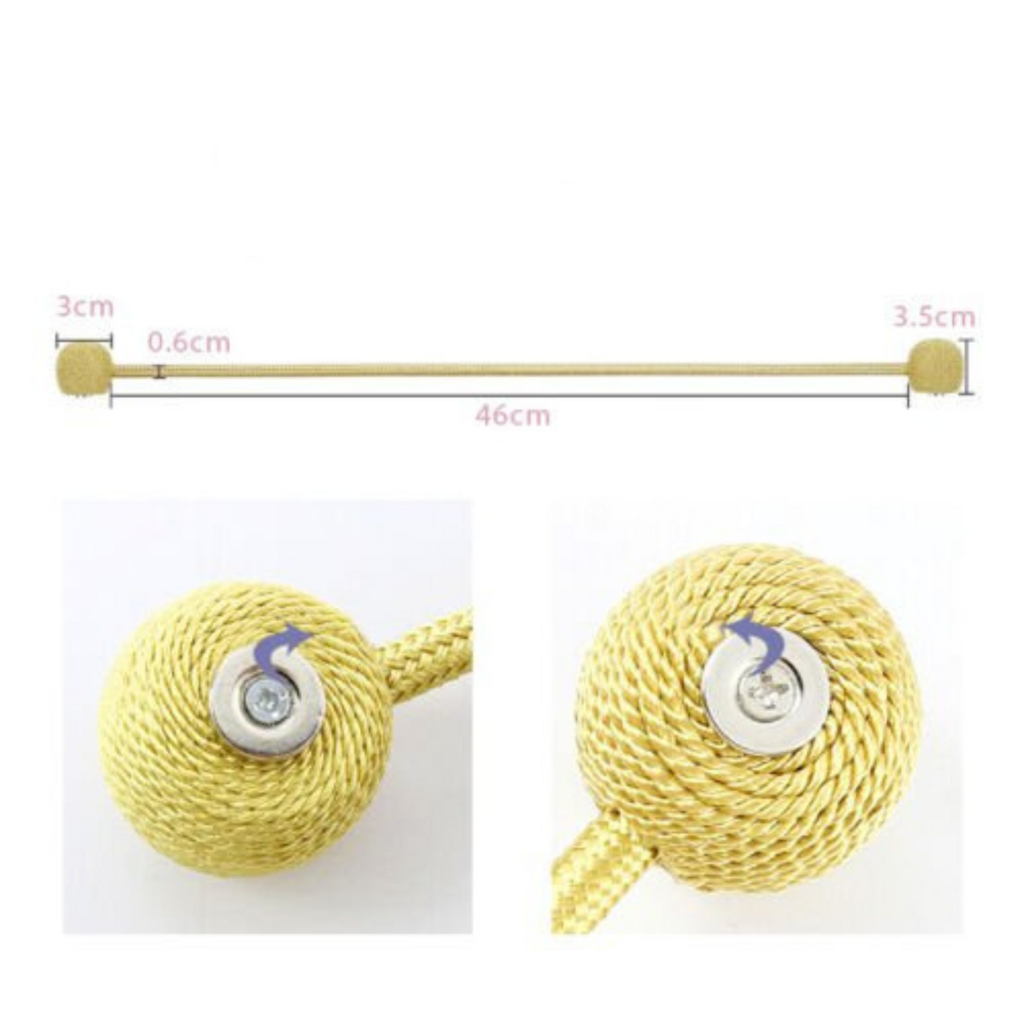 Magnetic Ball Curtain Tiebacks Hooks 2x