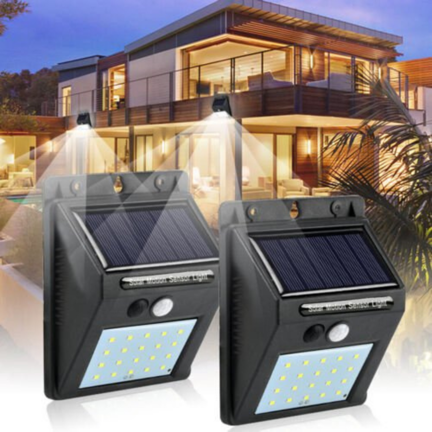 Solar LED Motion Sensor Outdoor Security Lights 4x
