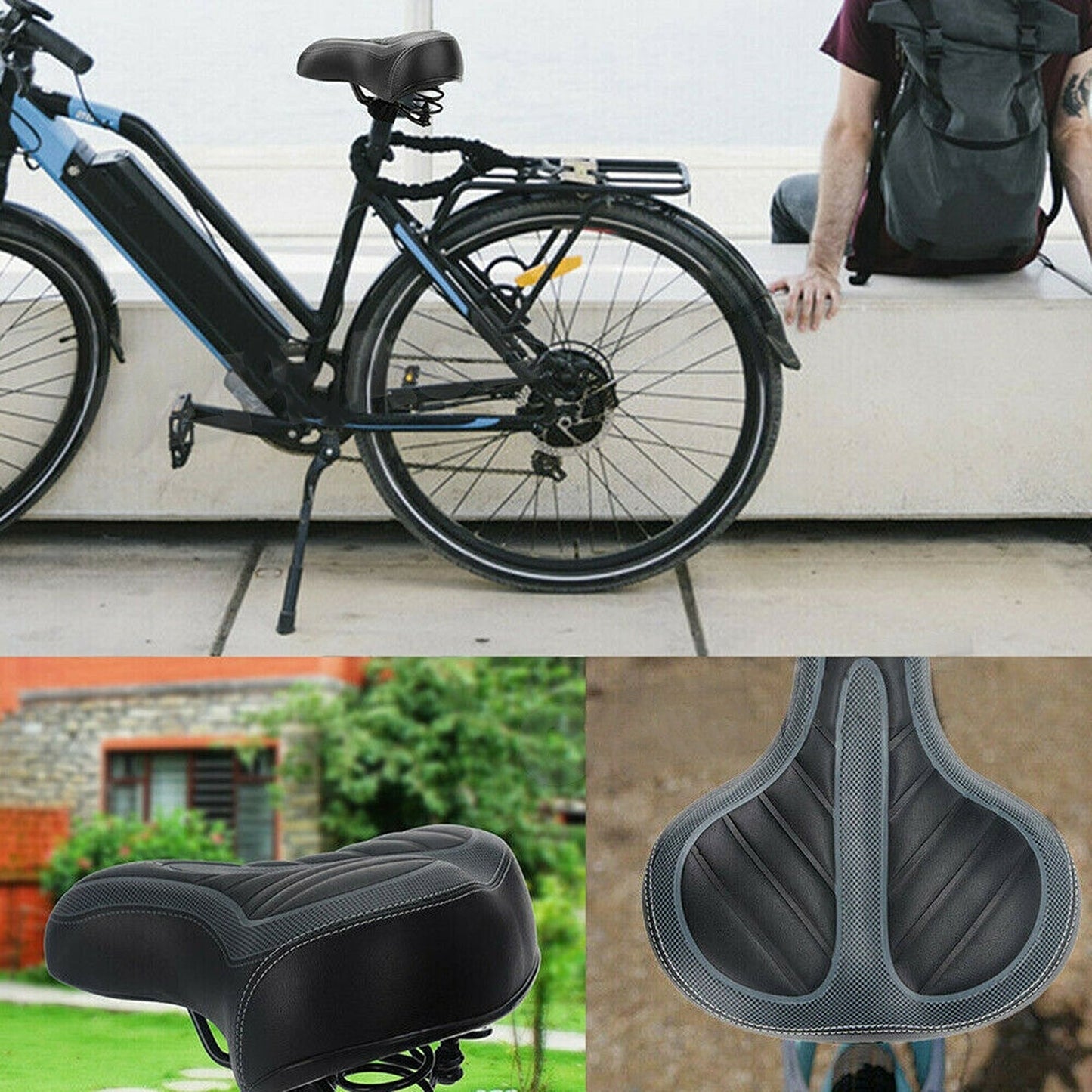 Big Bum Comfort Cushion Wide Gel Cruiser Bike Saddle