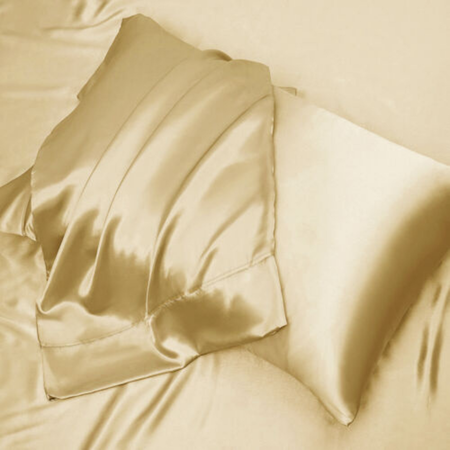 Gold Casablanca Silky Satin Fitted Sheet Set